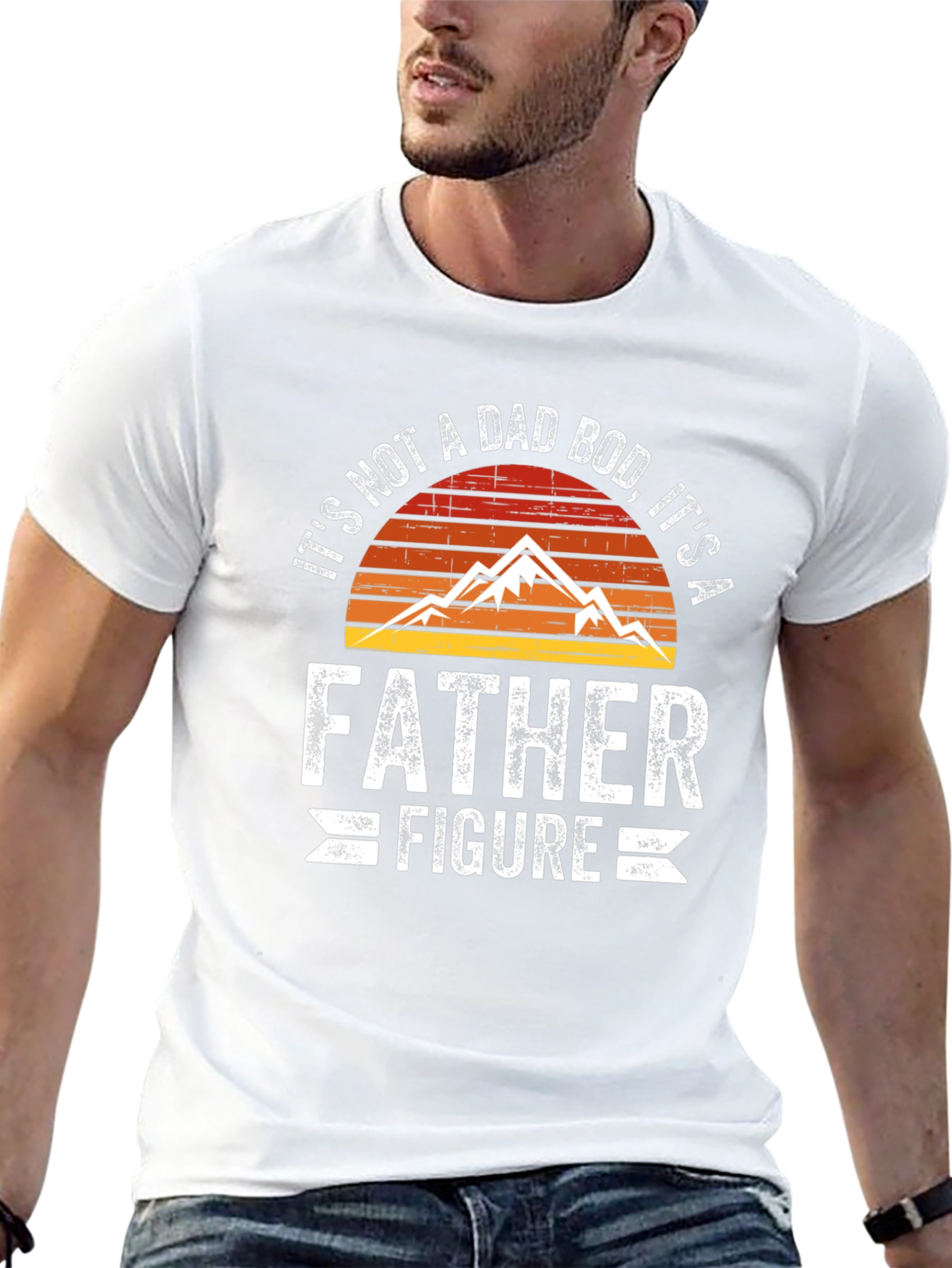 Black Funny Dad Bod Father Figure Graphic Tee view 13
