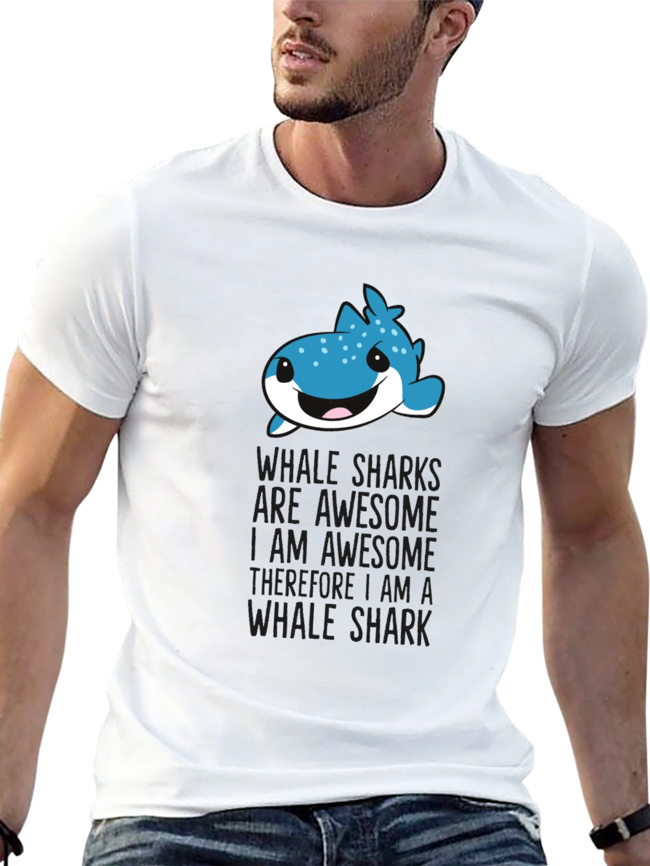 Black Whale Shark Awesome Funny Graphic T-Shirt view 13