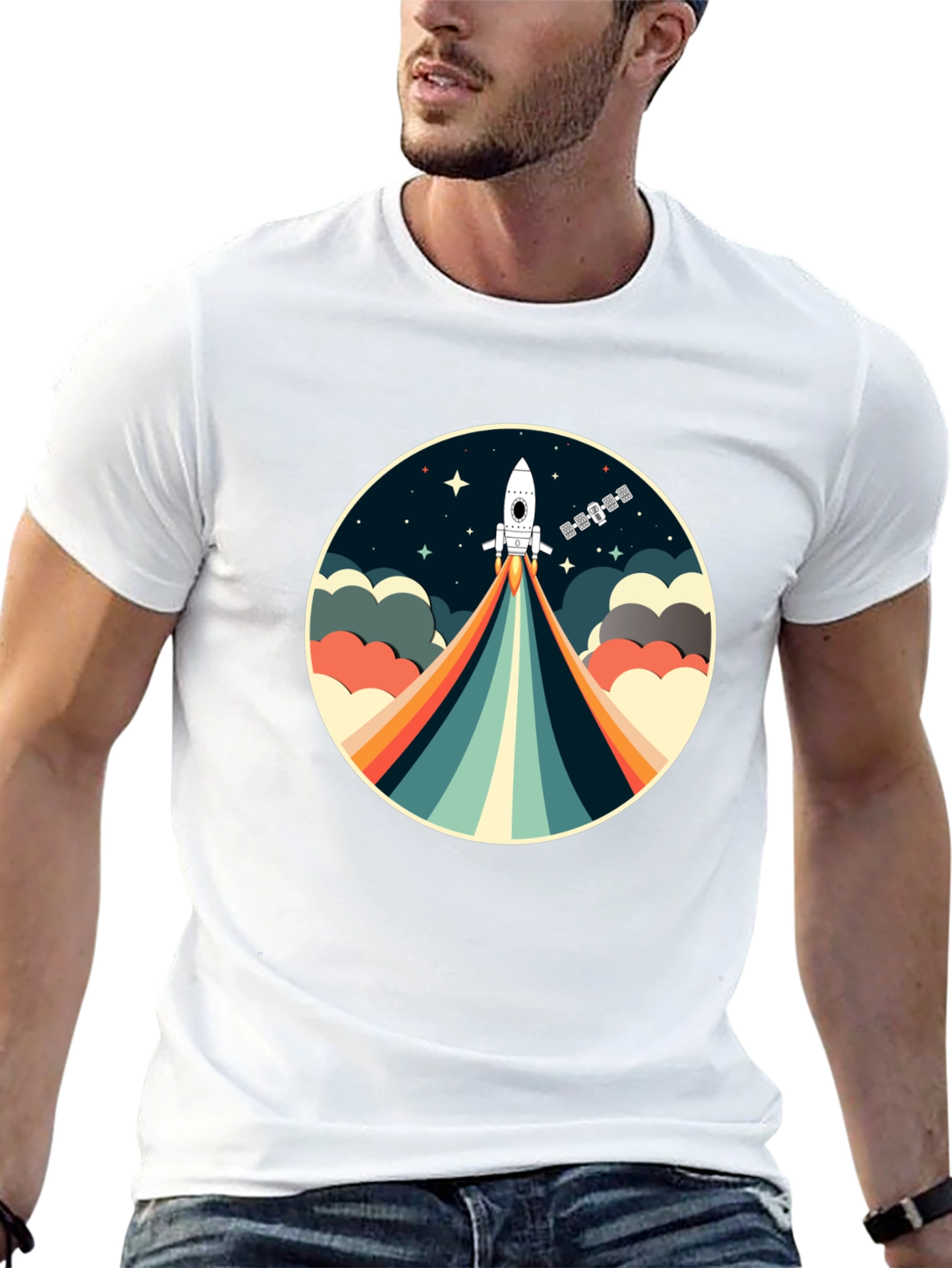 Black Retro Rocket T-Shirt - Space Adventure view 13