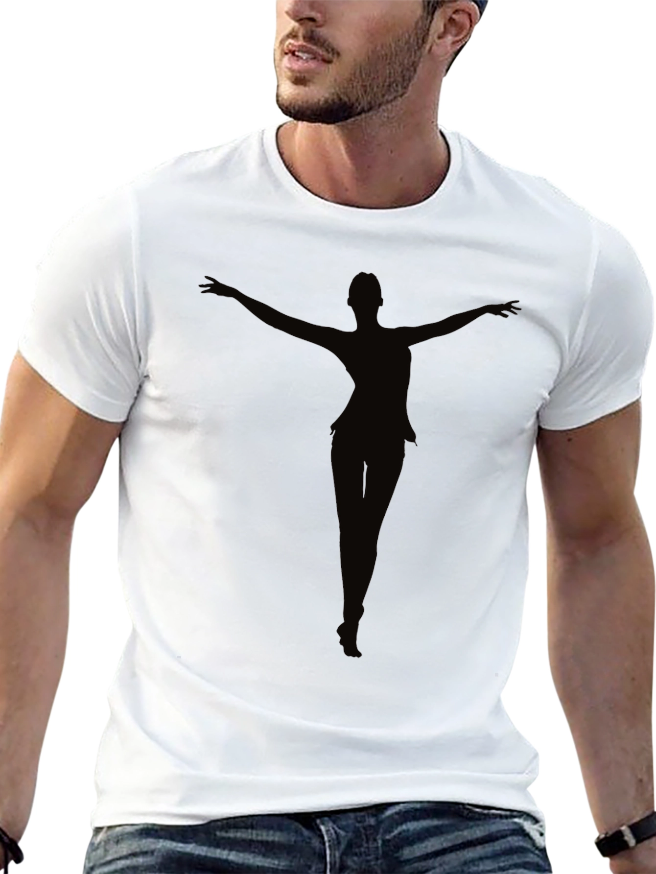 Black Silhouette Dancer Graphic Tee - Men's Black T-Shirt view 13