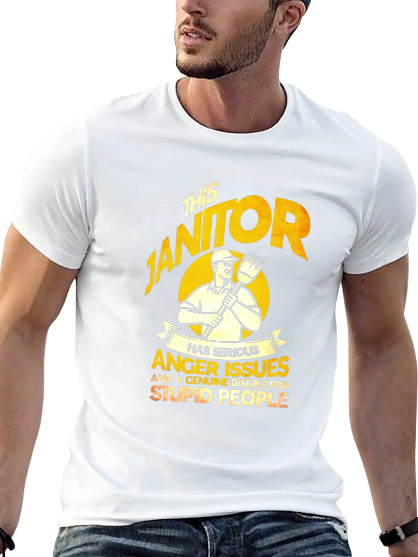 Black Janitor Anger Issues T-Shirt - Funny Novelty Gift view 13