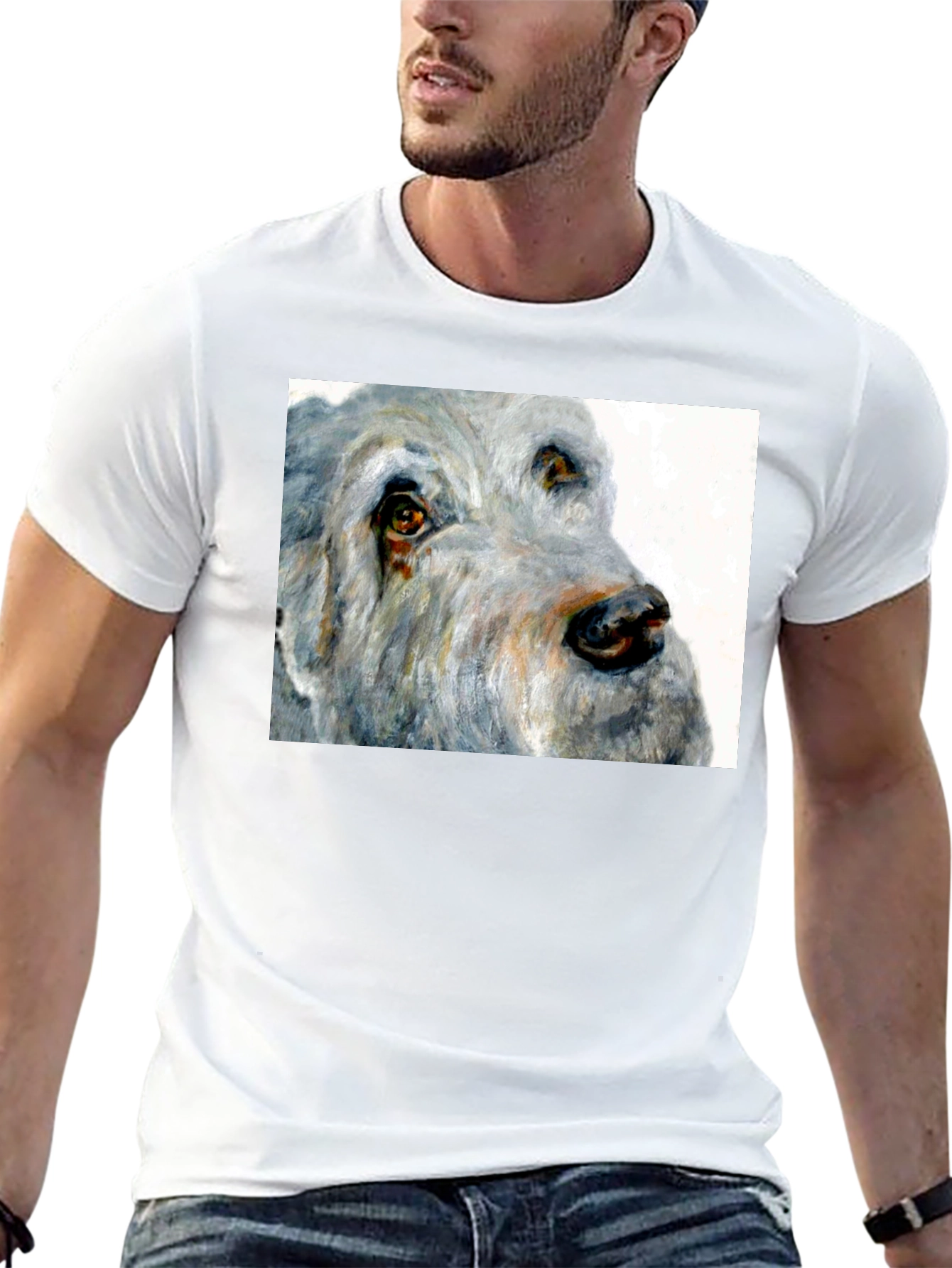 Black Dog Portrait Black T-Shirt view 13