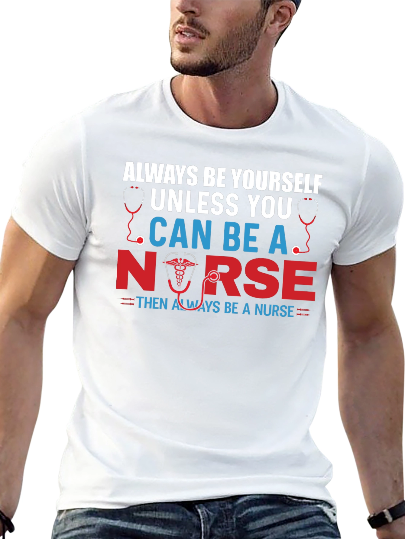 Black Always Be Yourself Nurse Graphic T-Shirt view 13