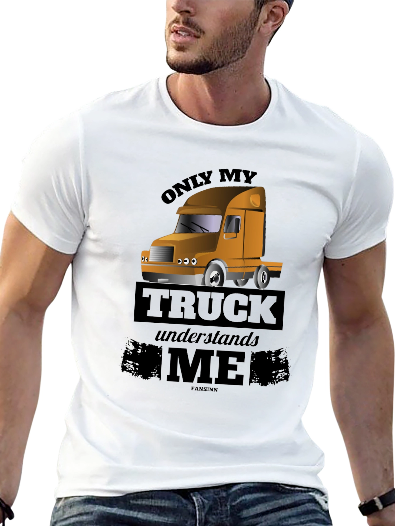 Trucker T-Shirt: Only My Truck Understands Me - Black Cotton Tee - 13