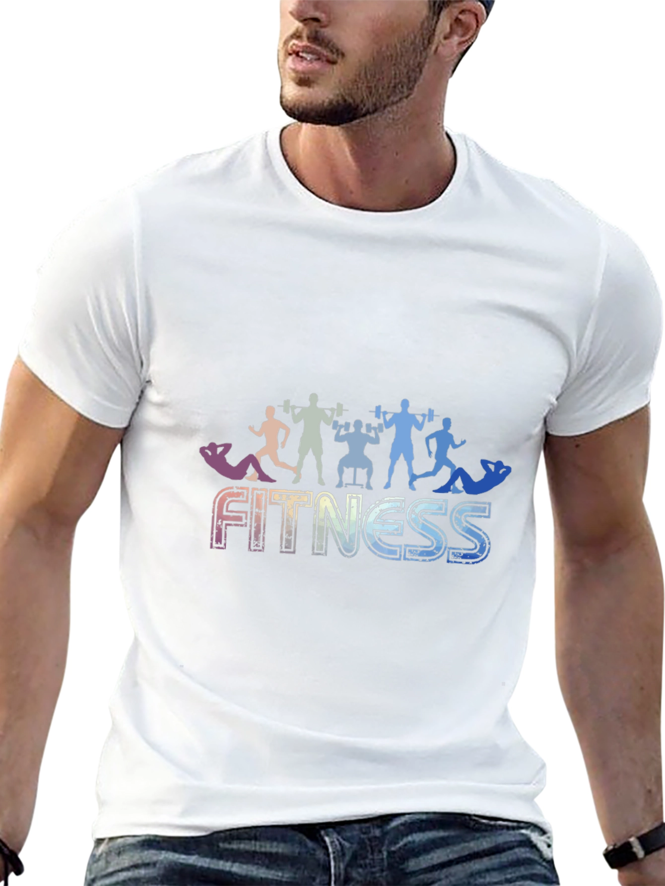 Black Fitness Graphic Black T-Shirt view 13