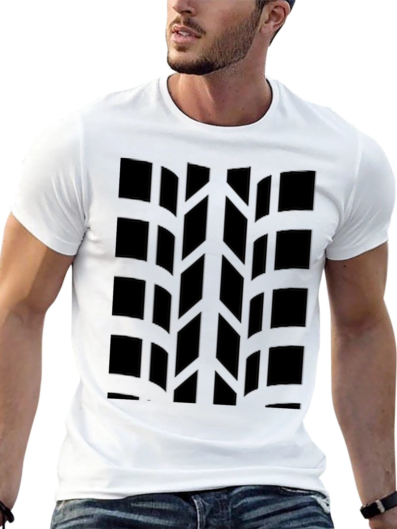 Black Black Tire Tread Graphic Tee - Auto Enthusiast Apparel view 13