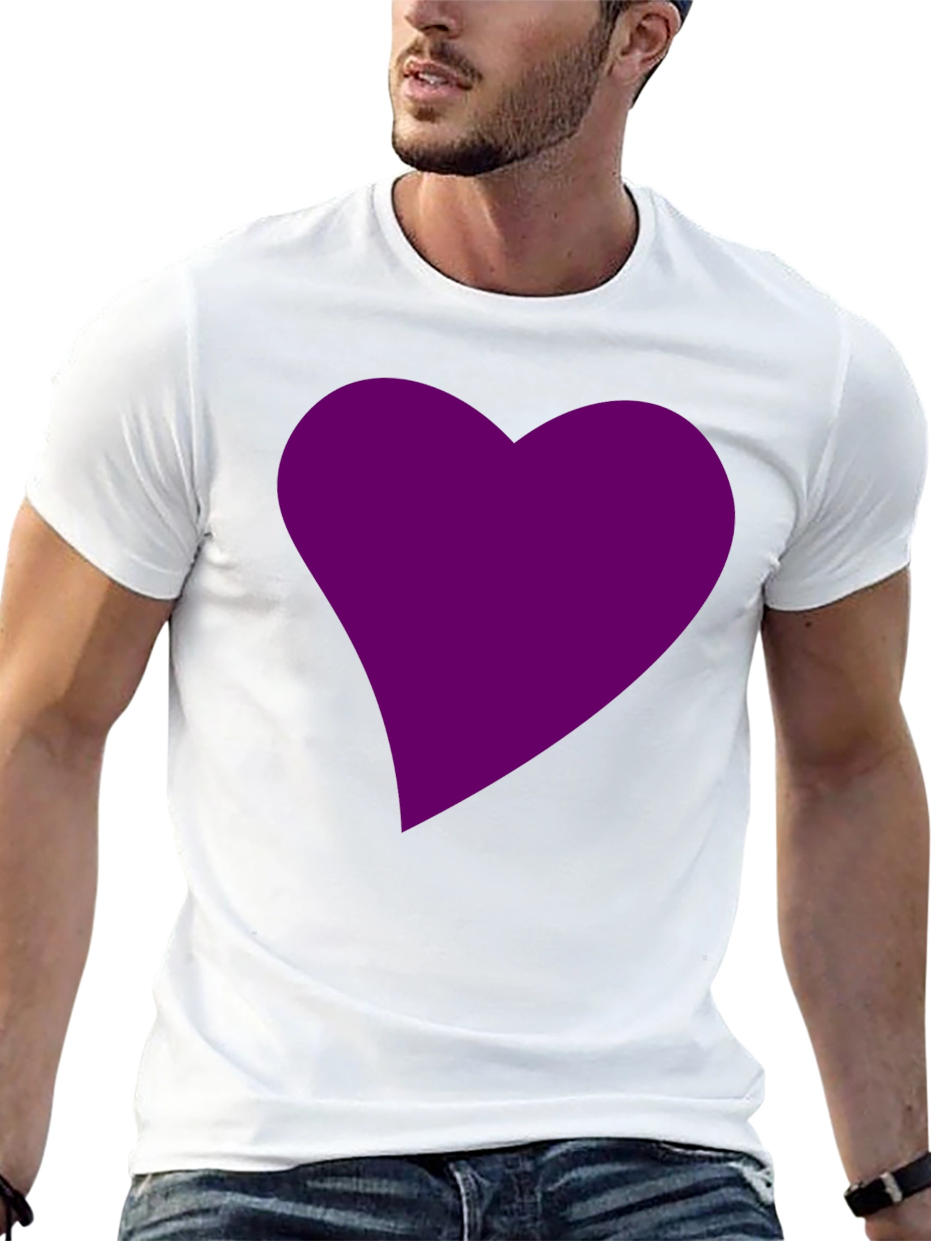 Black Heart Graphic Tee - Black Cotton Blend Casual Wear view 13