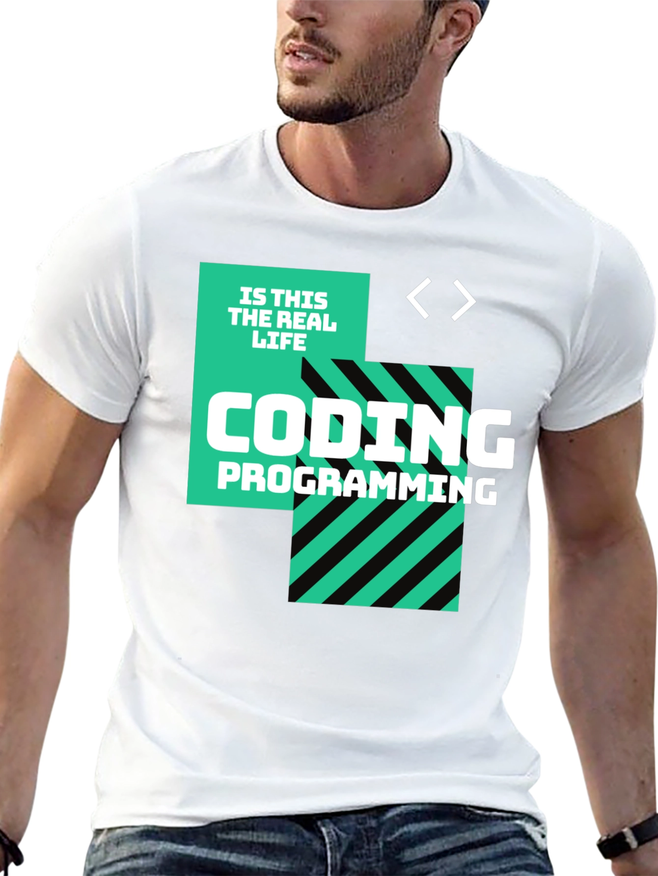 Black Coding is This the Real Life Black T-Shirt view 13
