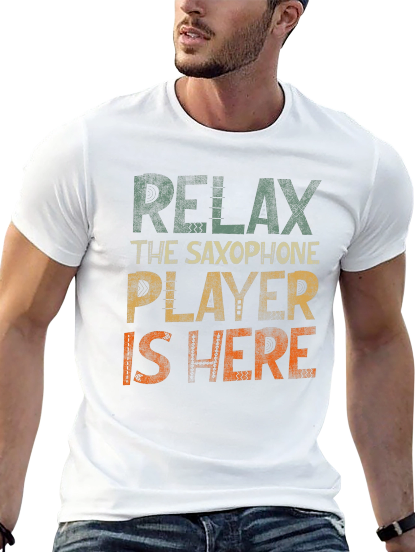 Black Relax Saxophone Player T-Shirt - Music Lover Tee view 13