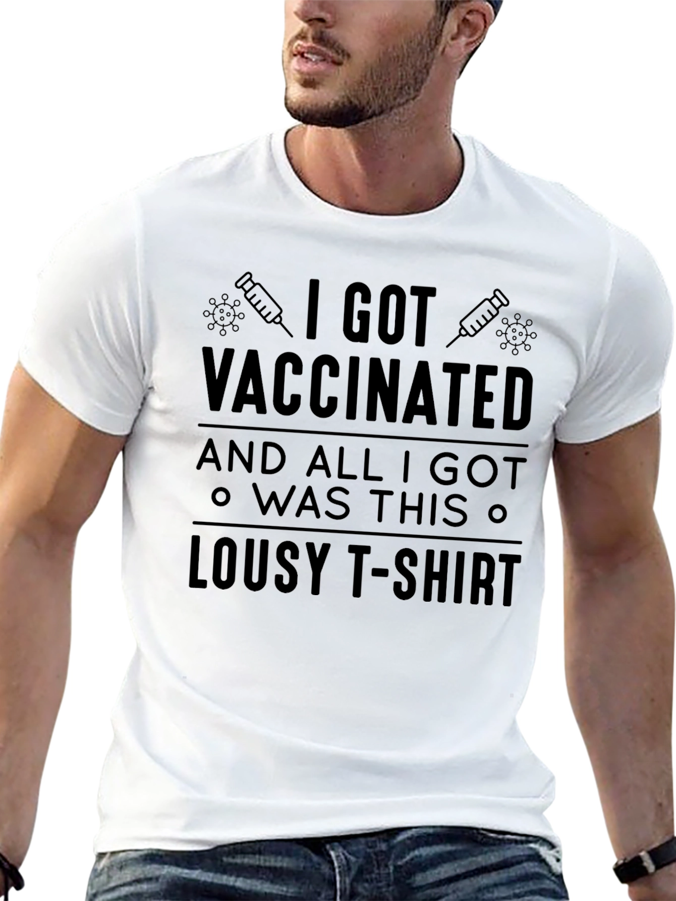 Black Vaccinated Lousy T-Shirt view 13