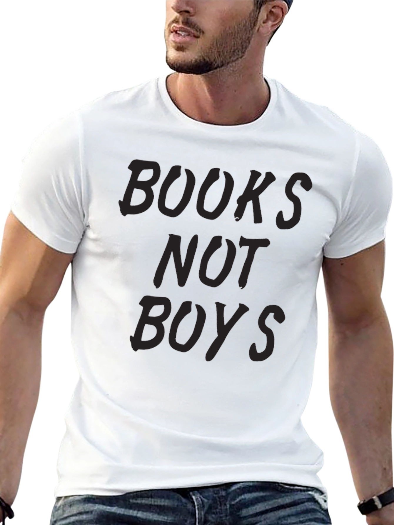 Black Books Not Boys Black T-Shirt Slogan Tee view 13