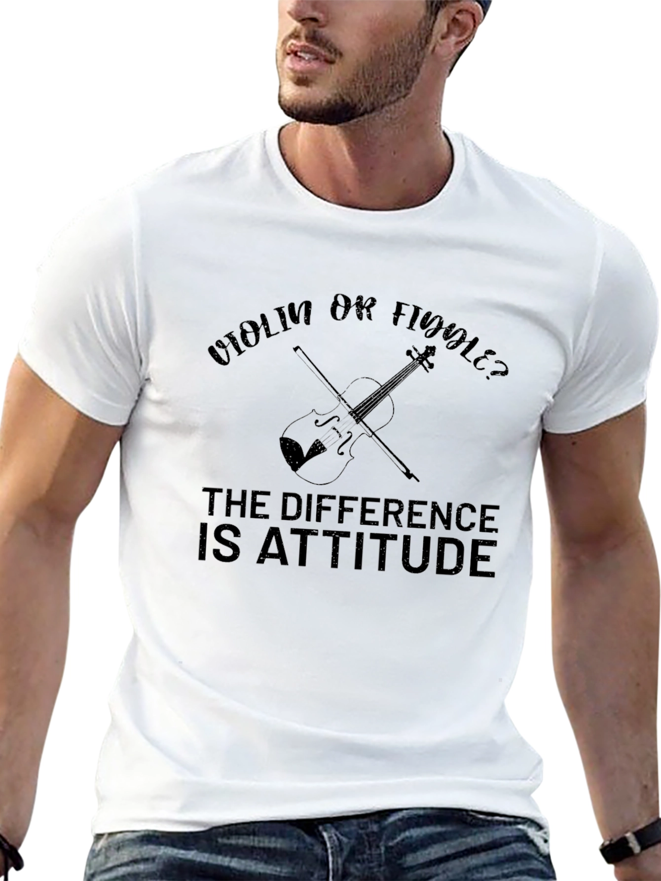 Black Violin or Fiddle T-Shirt - Attitude Makes the Difference view 13