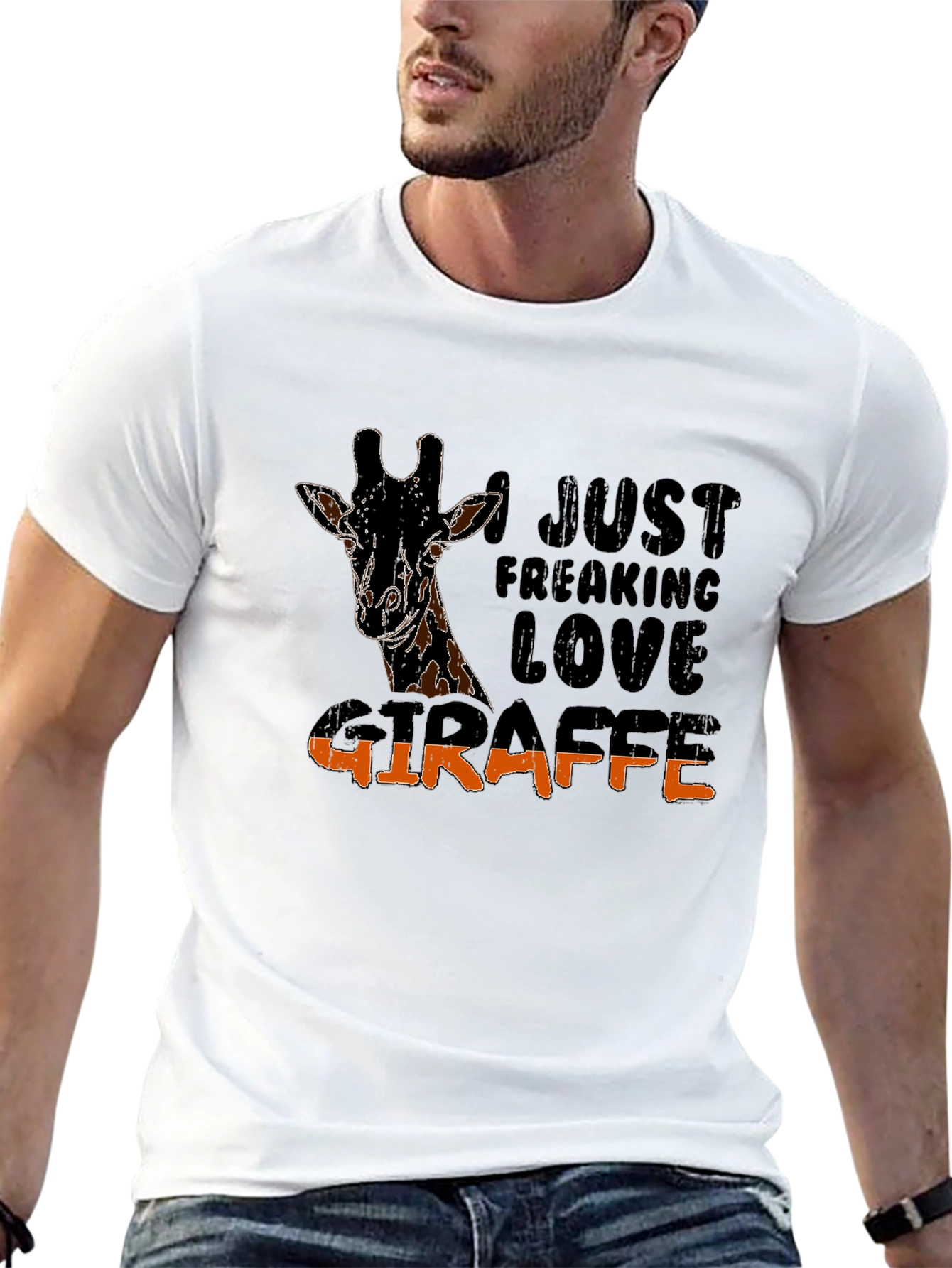 Black I Just Freaking Love Giraffe Graphic Tee view 13