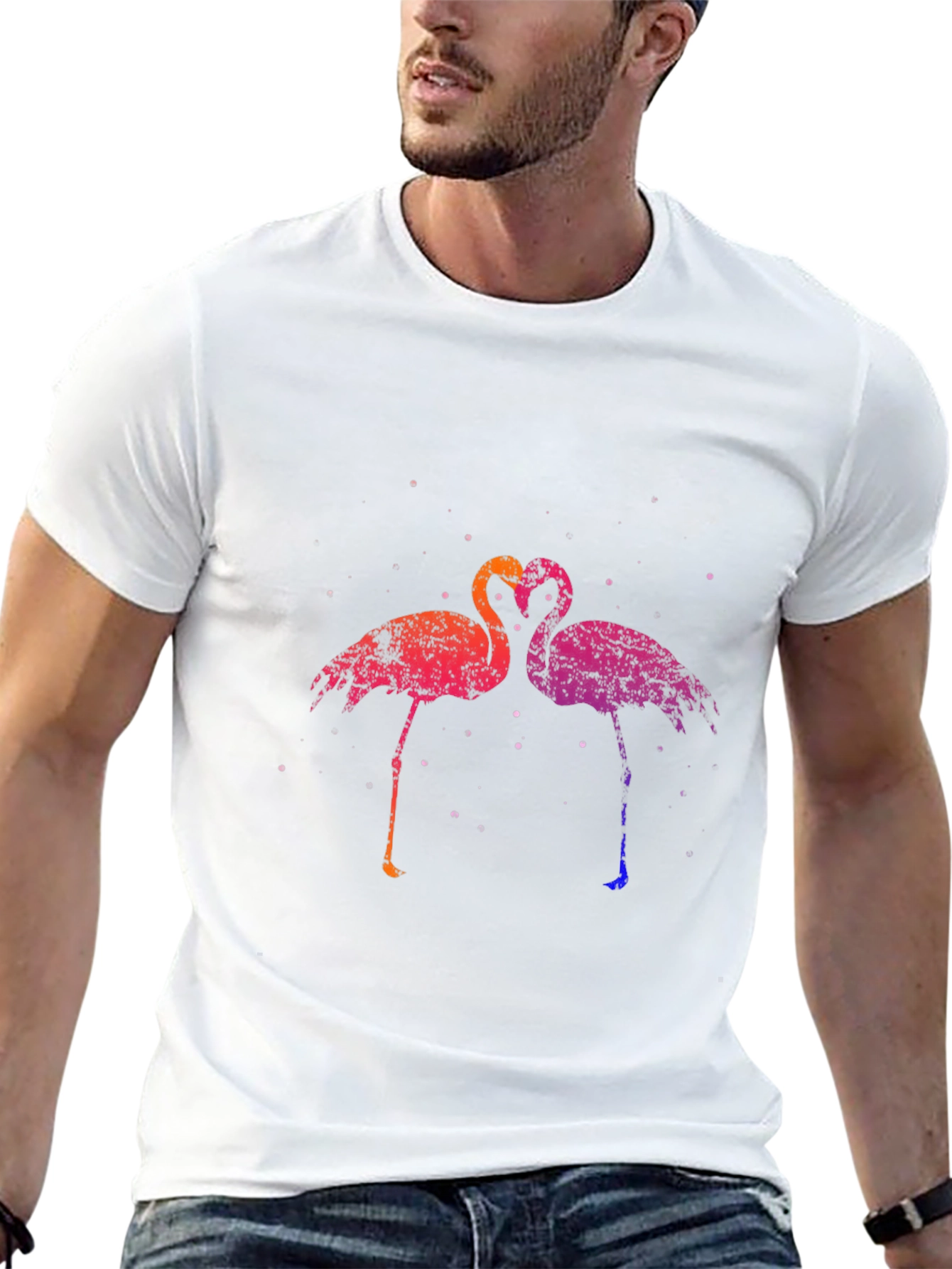 Black Flamingo Heart T-Shirt - Stylish Graphic Tee view 13