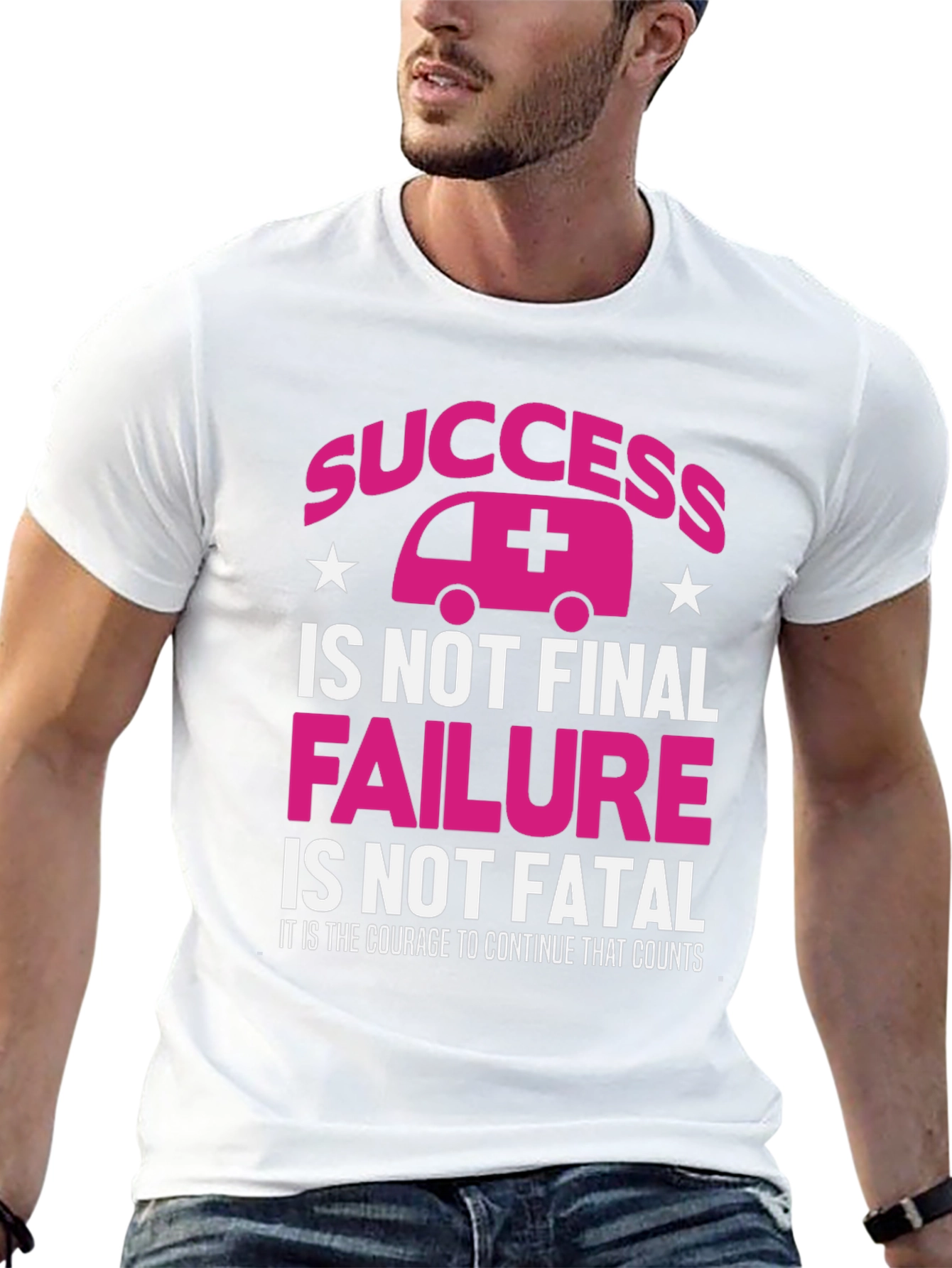 Black Success Ambulance Graphic Tee - Courage Counts T-Shirt view 13