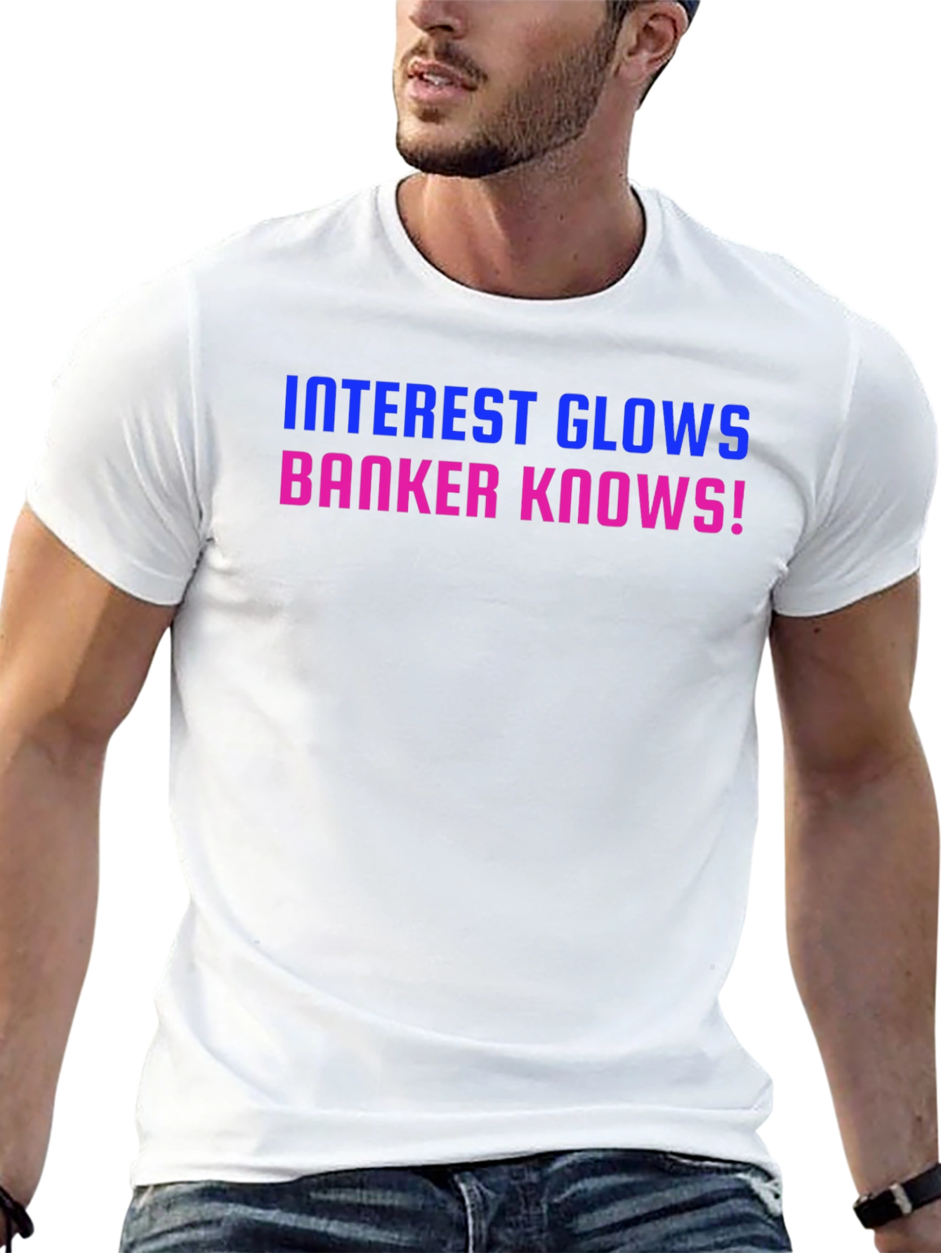 Black Interest Glows Banker Knows! T-Shirt view 13