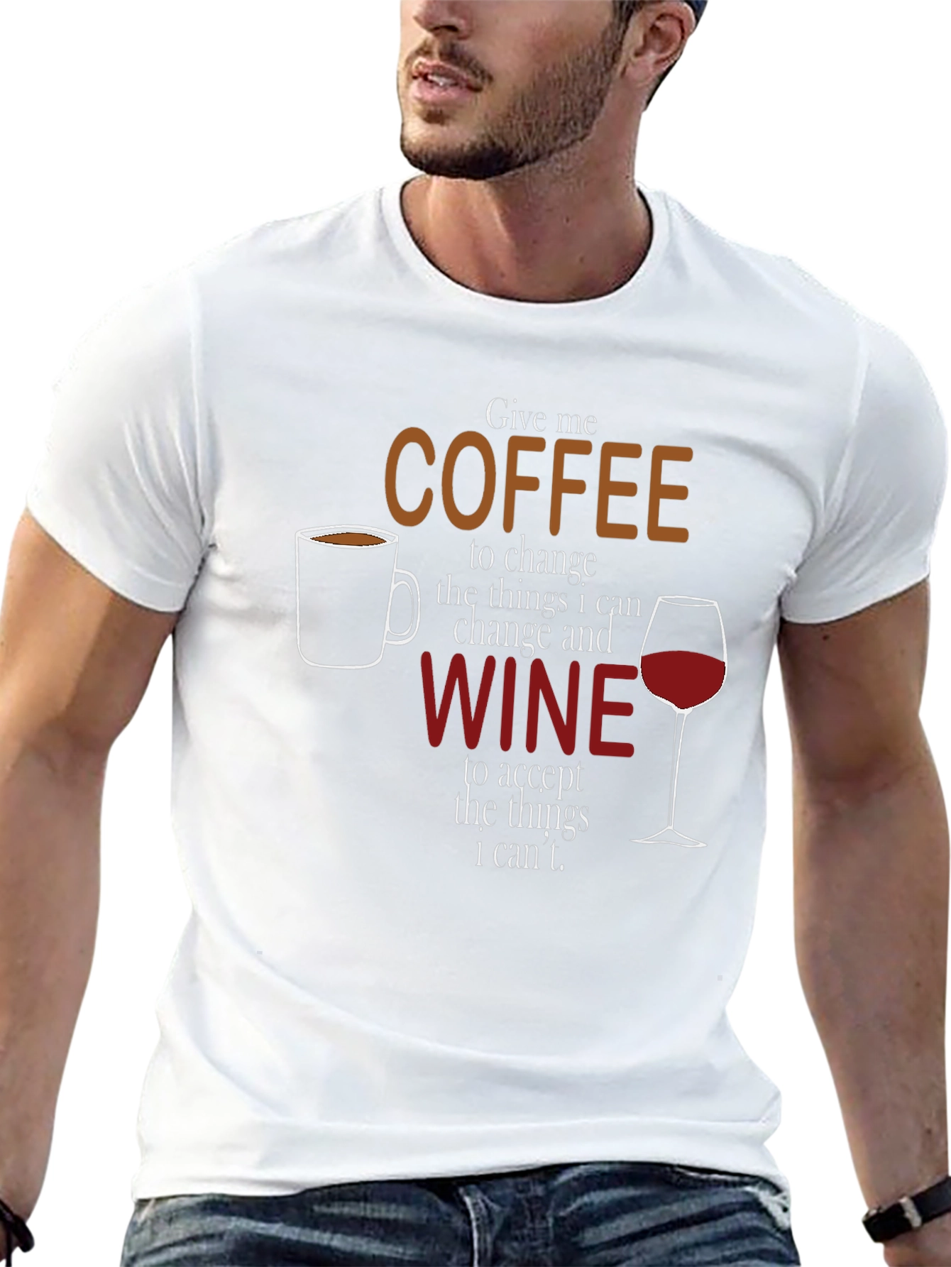 Black Coffee and Wine T-Shirt - Funny Slogan Tee view 13