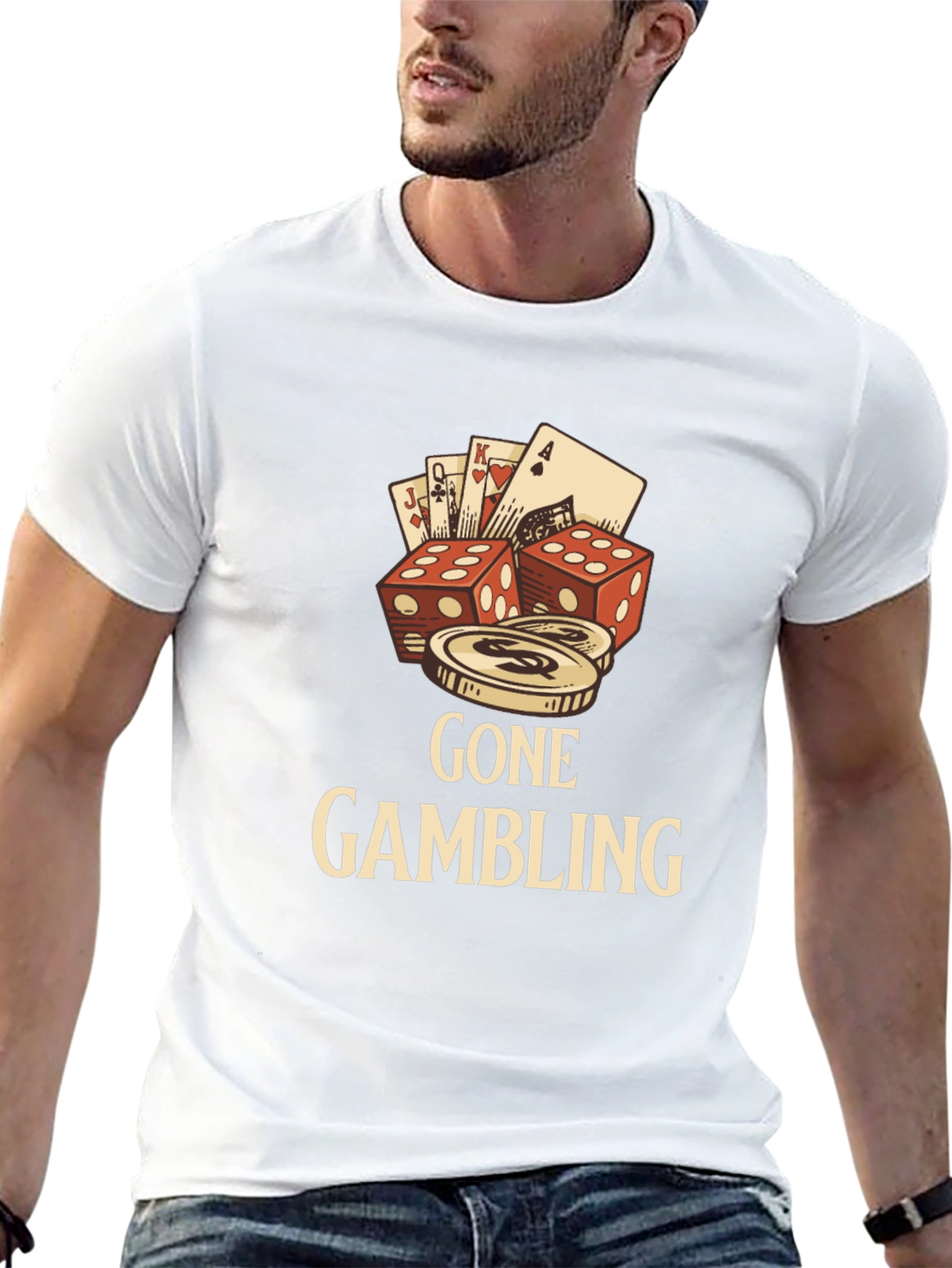 Black Gone Gambling Graphic Tee - Black view 13