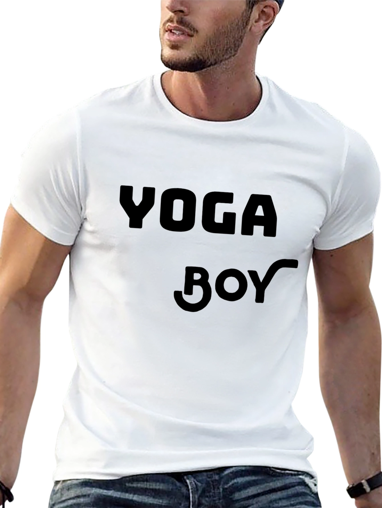 Black Yoga Boy Black Cotton T-Shirt view 13