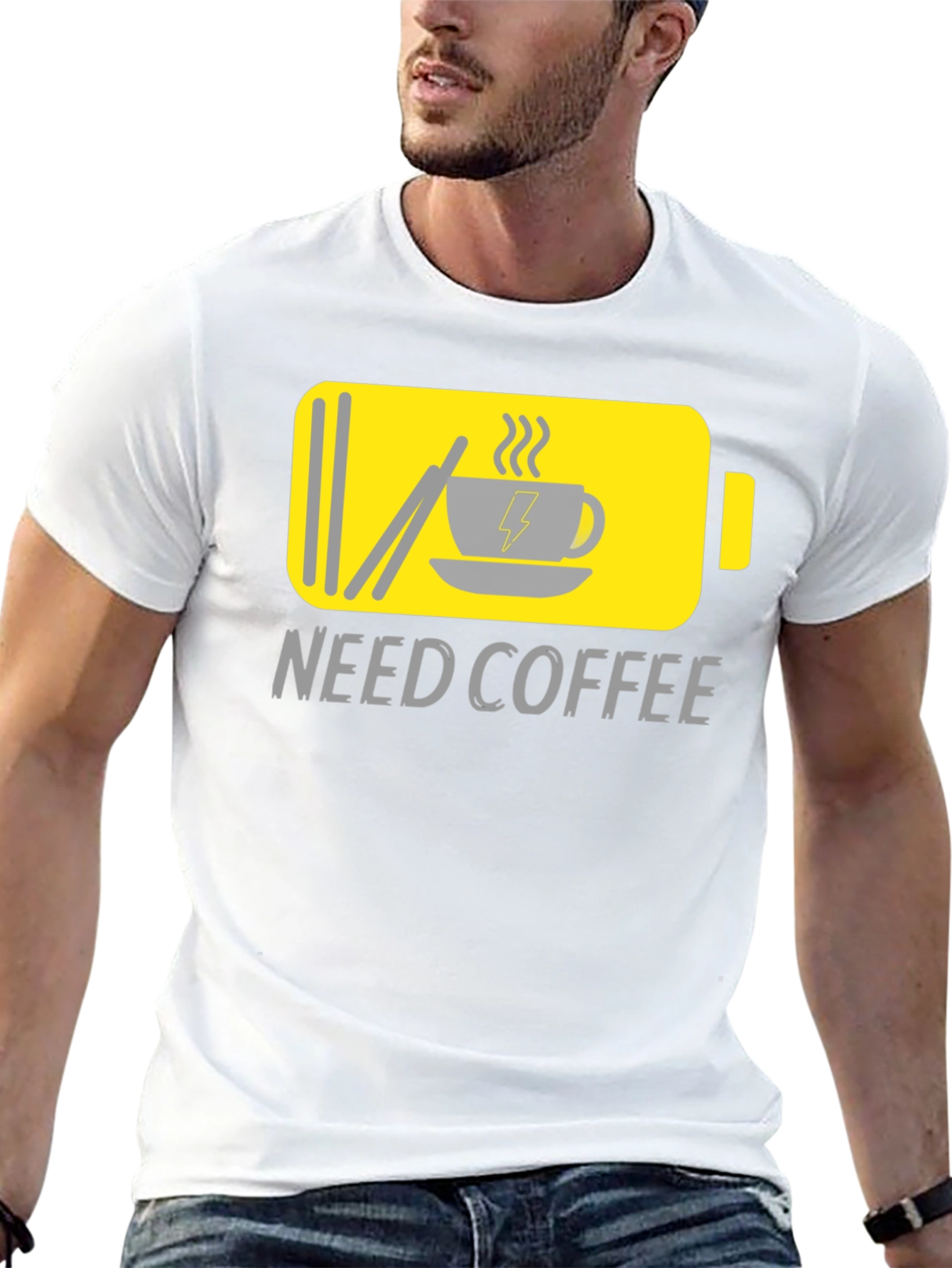 Black Need Coffee Graphic Tee - Low Battery Mode view 13