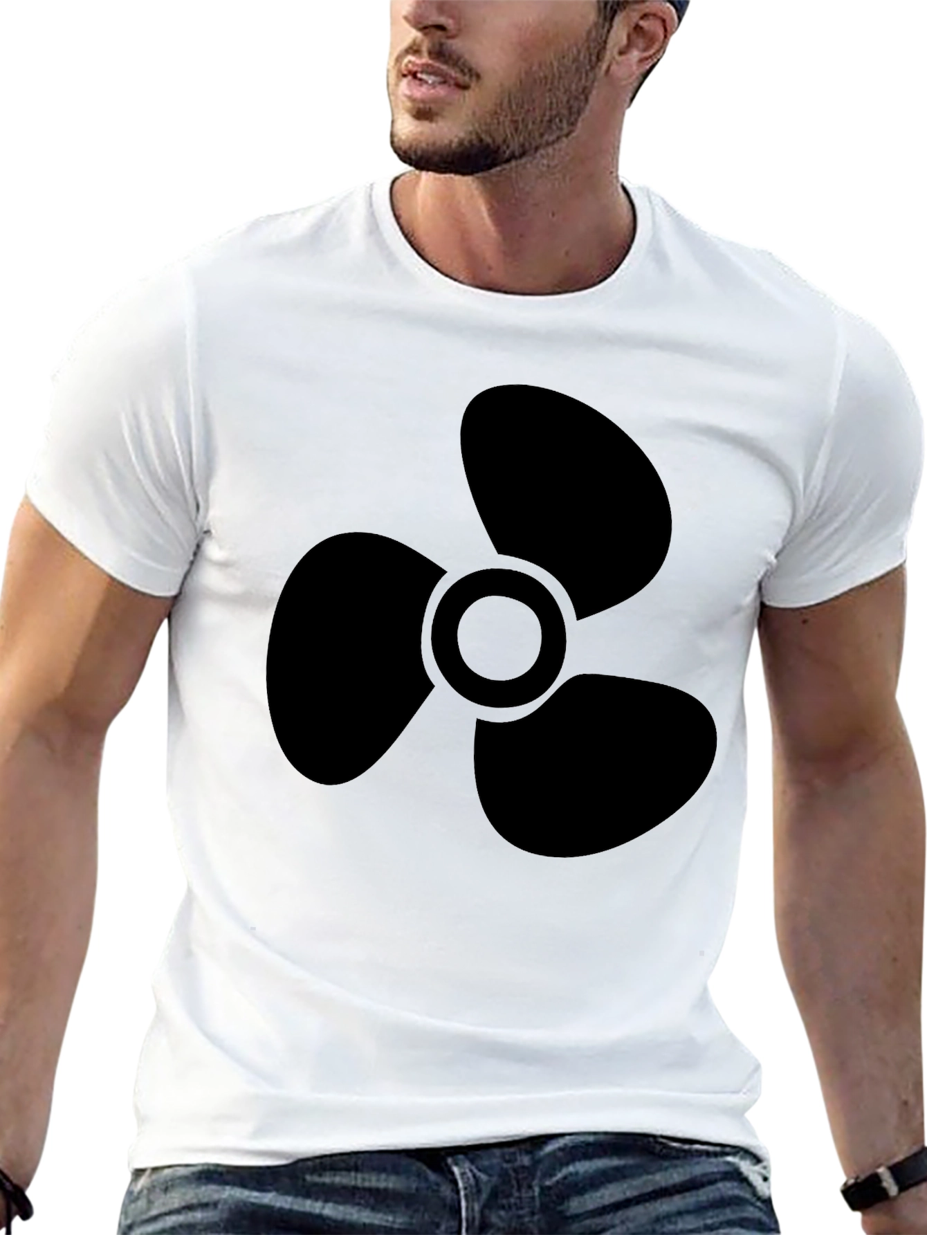 Black Black Propeller Graphic Tee - Men's Casual Shirt view 13