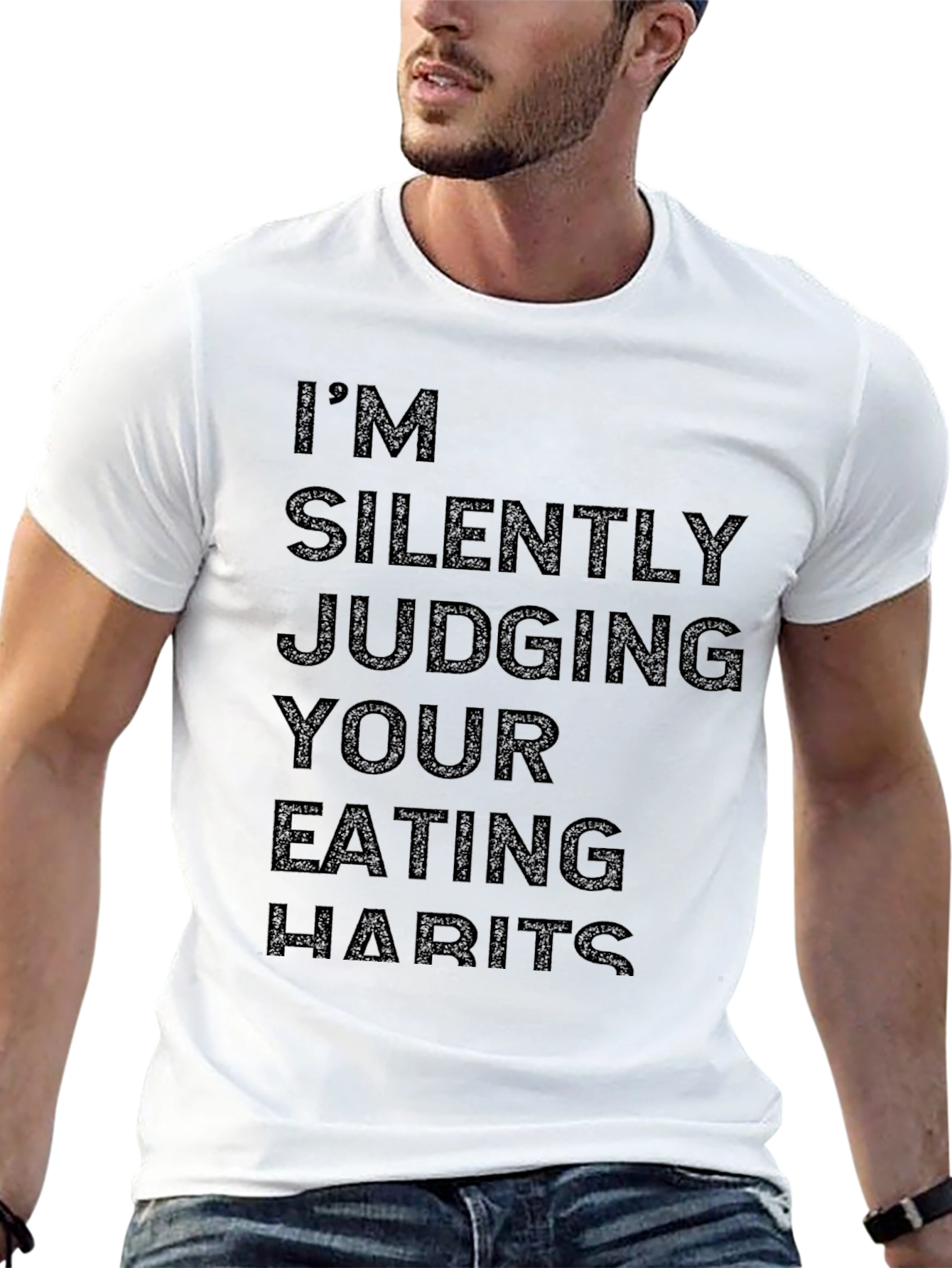 Black I'm Silently Judging Your Eating Habits T-Shirt view 13