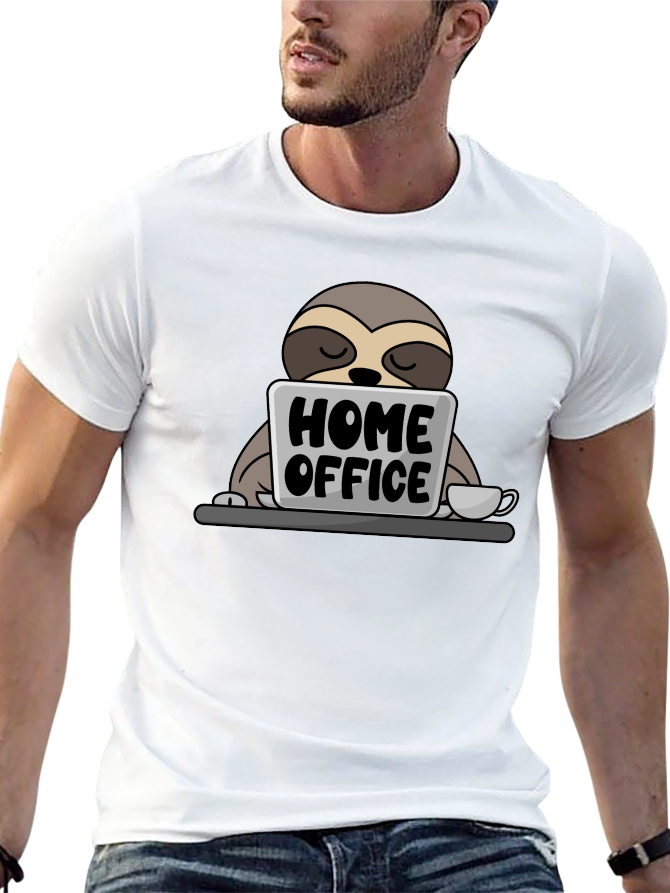 Black Home Office Sloth T-Shirt - Cute Work From Home Tee view 13