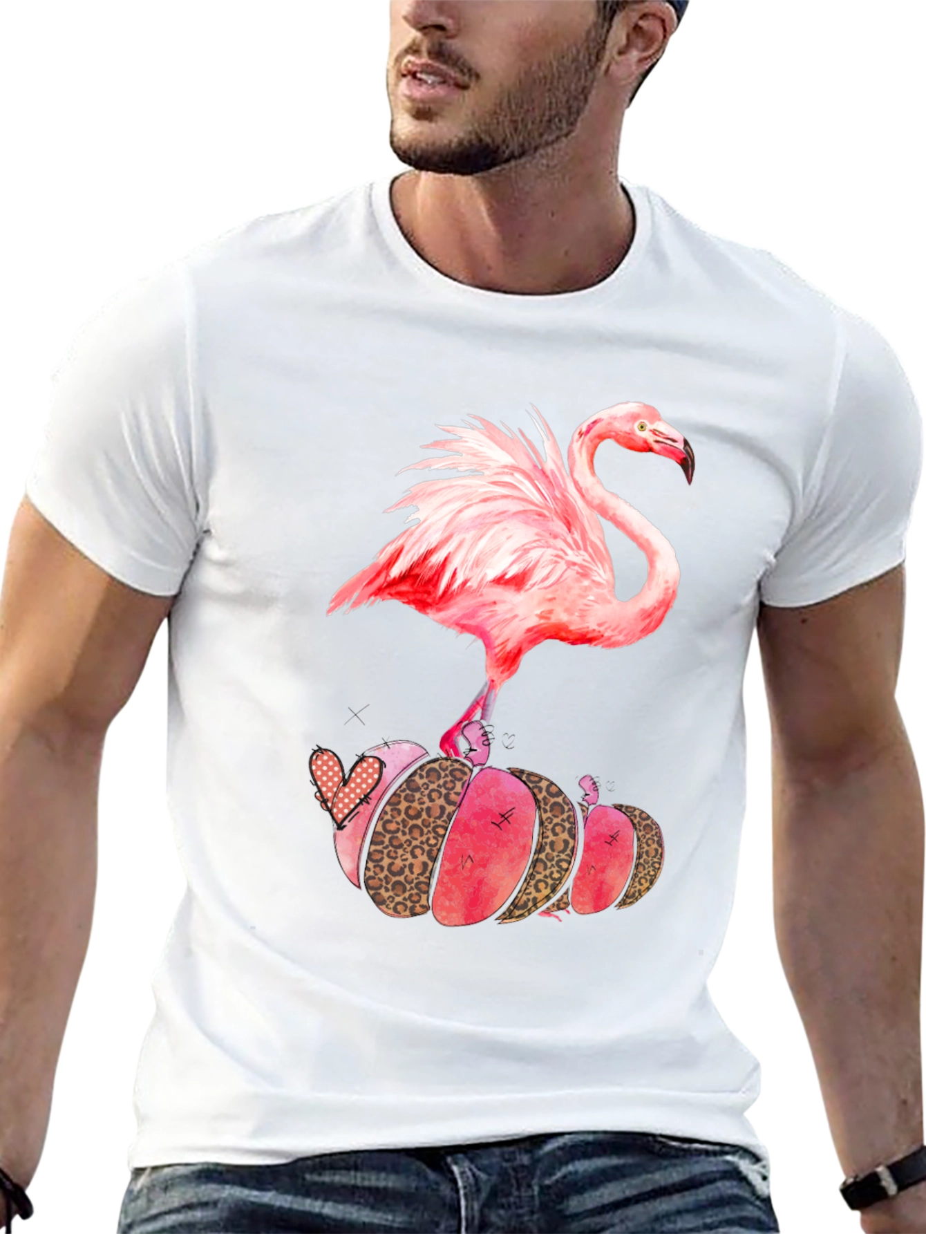 Black Flamingo Pumpkin Patch Tee view 13
