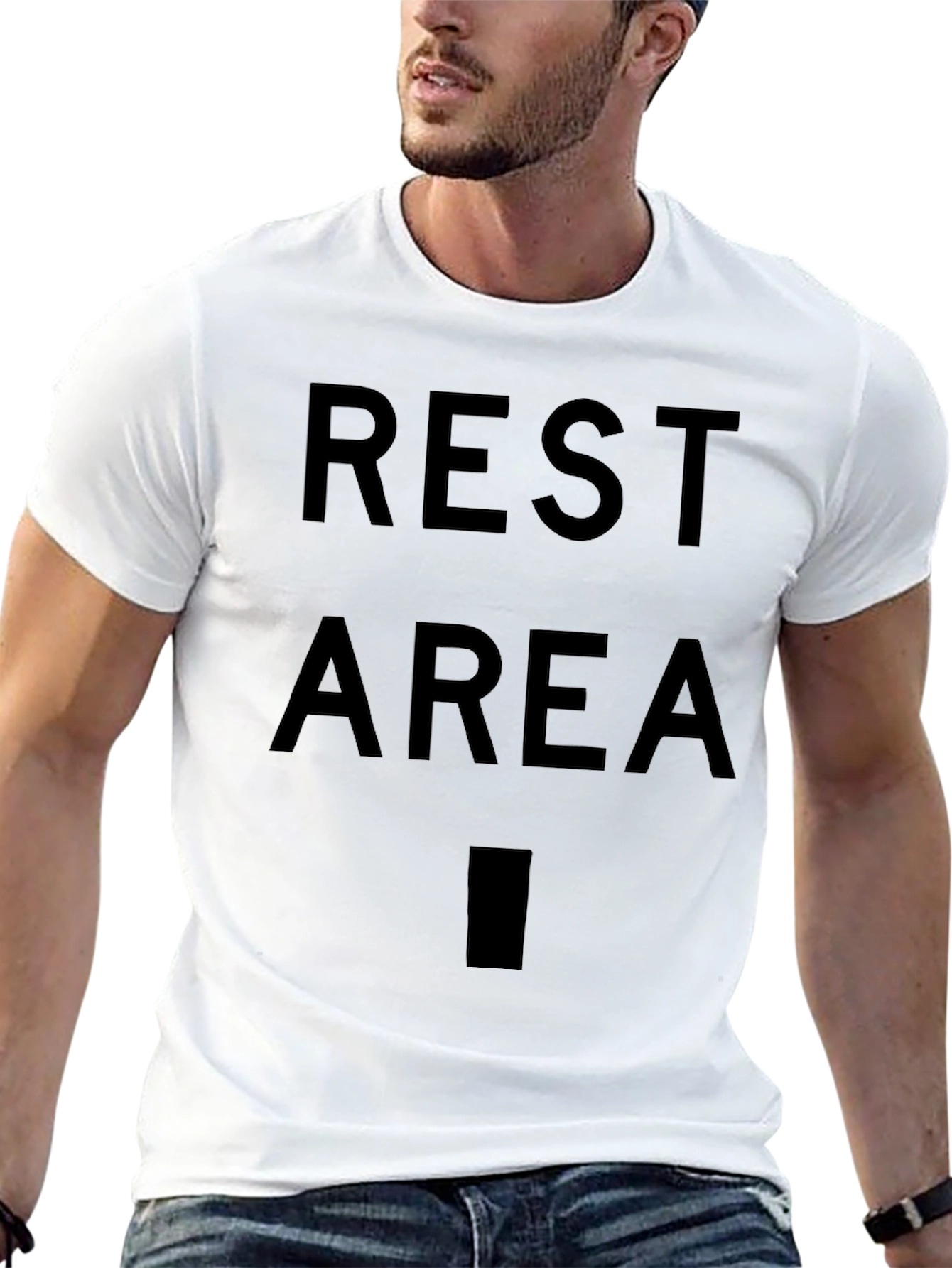Black Rest Area Graphic T-Shirt - Novelty Tee view 13