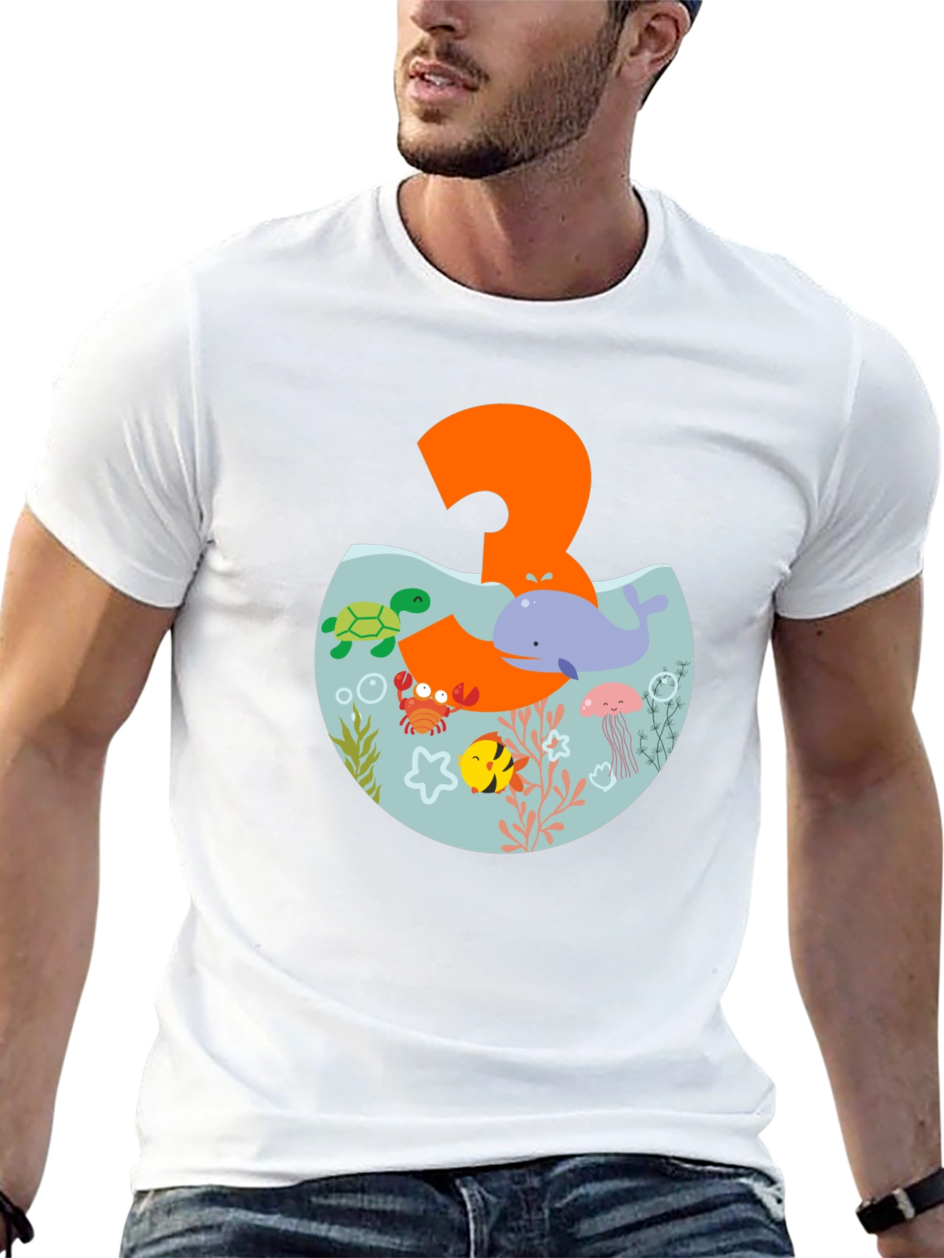 Kids 3rd Birthday Ocean Theme T-Shirt - 13