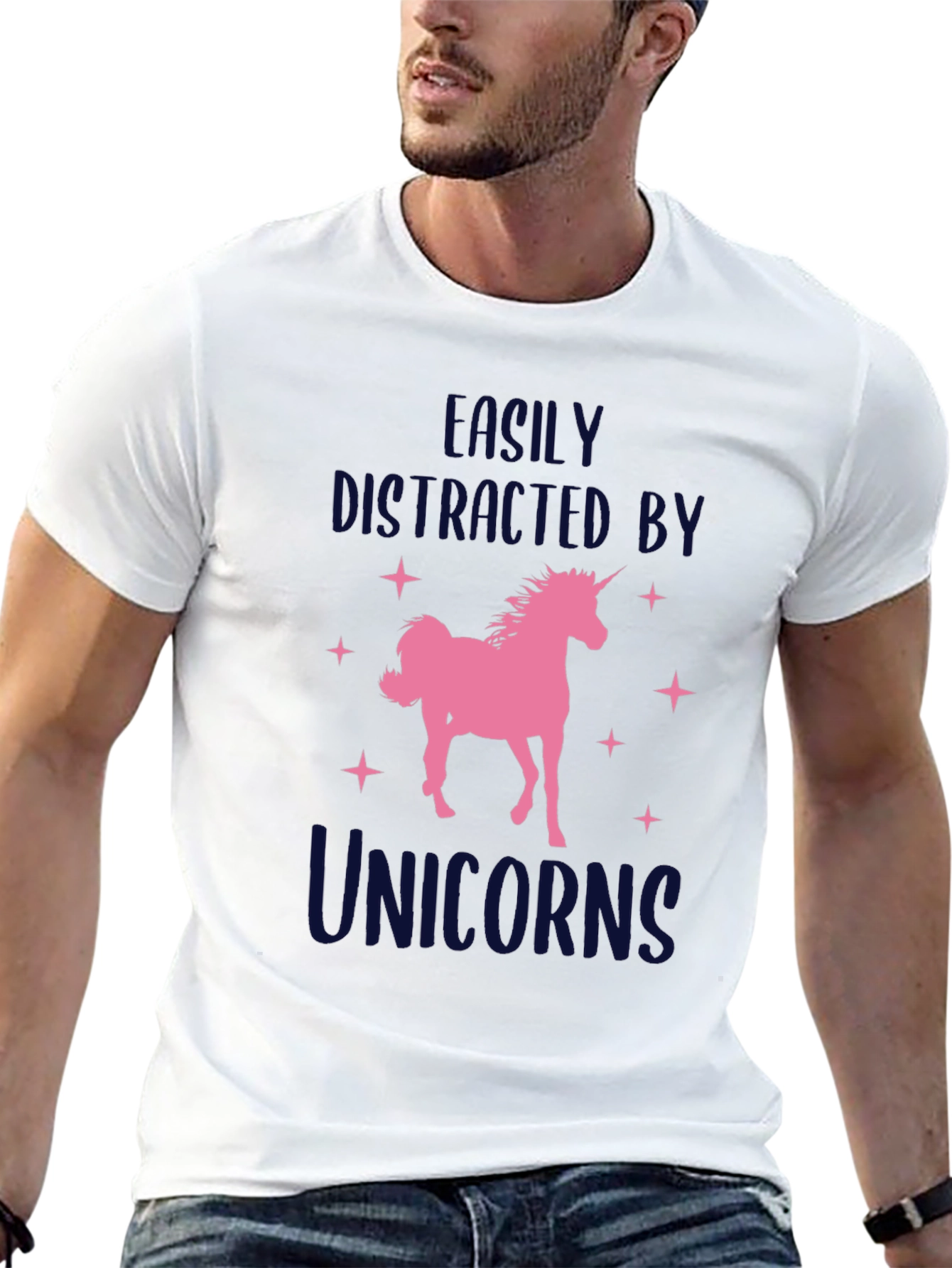 Black Unicorn Lover T-Shirt - Easily Distracted view 13