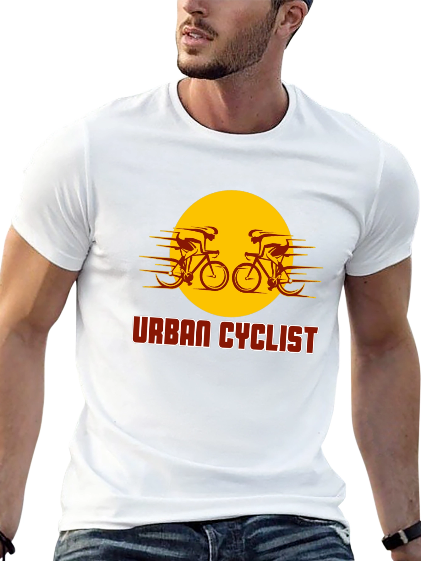 Black Urban Cyclist Graphic T-Shirt - Black Cotton Tee view 13