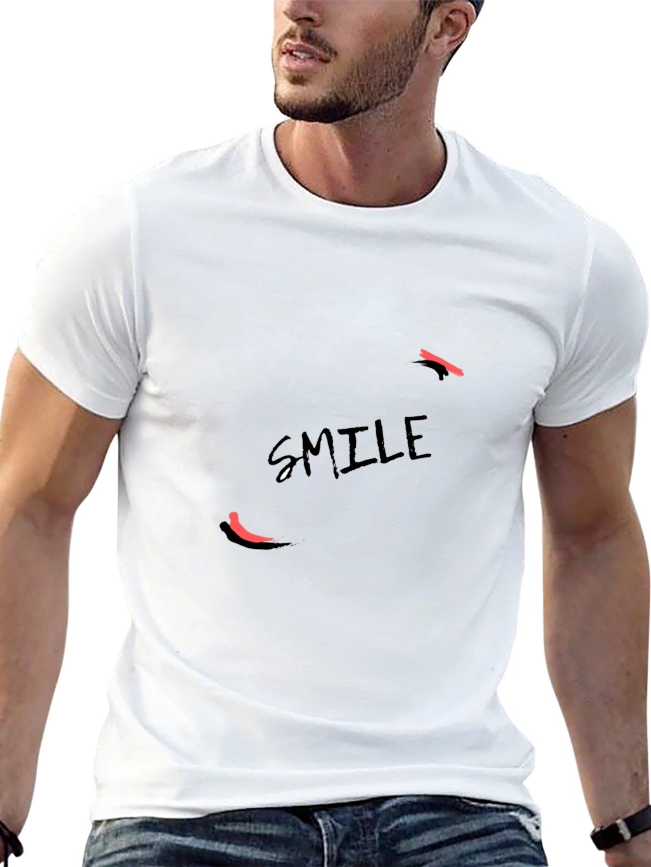 Black Smile Graphic Tee - Men's Black T-Shirt view 13