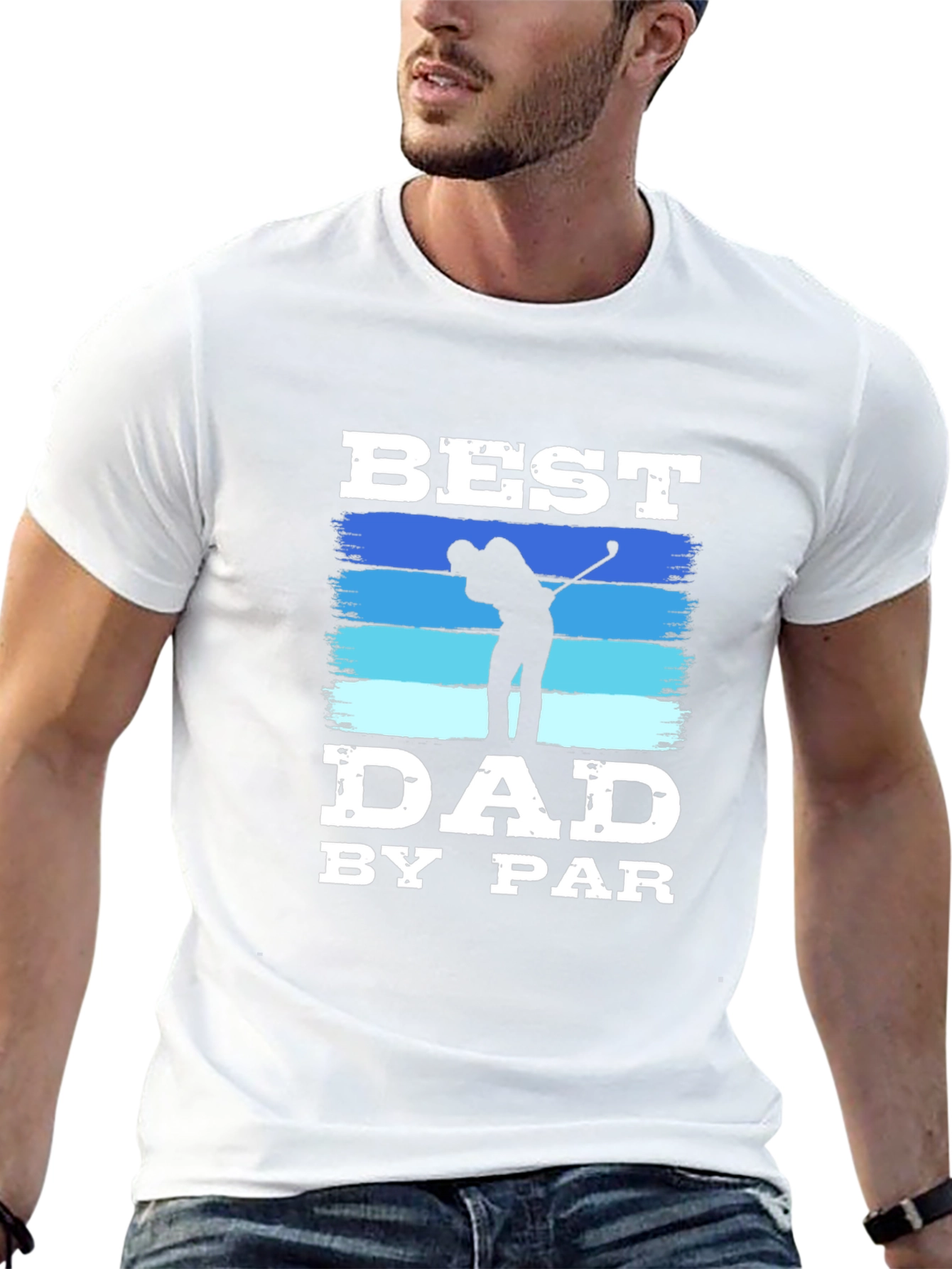 Black Best Dad By Par Golf T-Shirt view 13