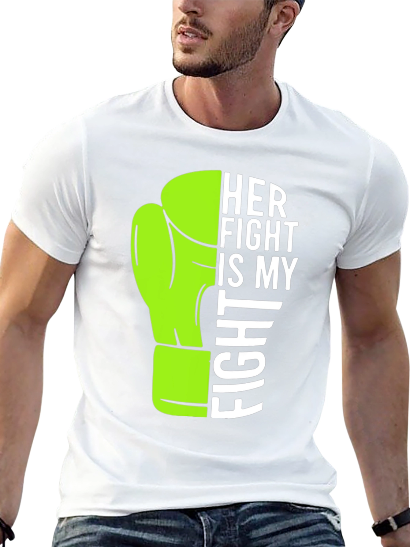 Black Her Fight is My Fight T-Shirt Boxing Glove view 13