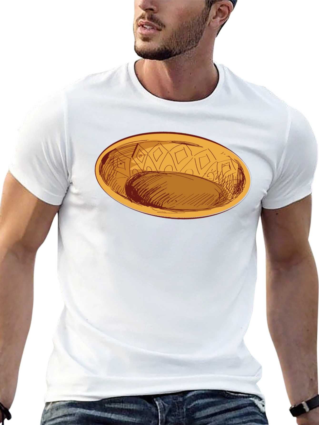 Black Oval Dish Graphic Tee - Modern Style view 13
