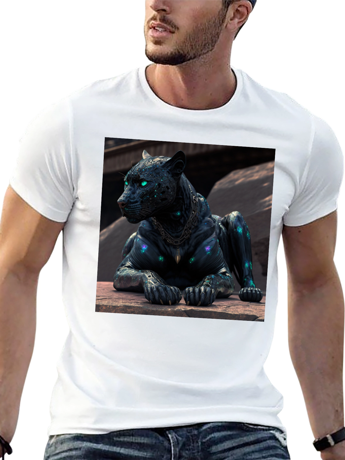 Black Black Panther Graphic Tee - Unique Design view 13