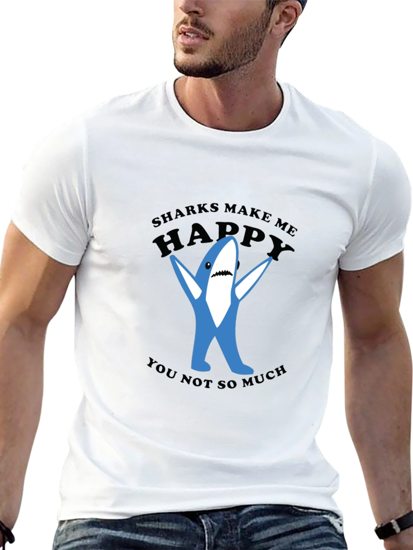 Black Sharks Make Me Happy T-Shirt view 13