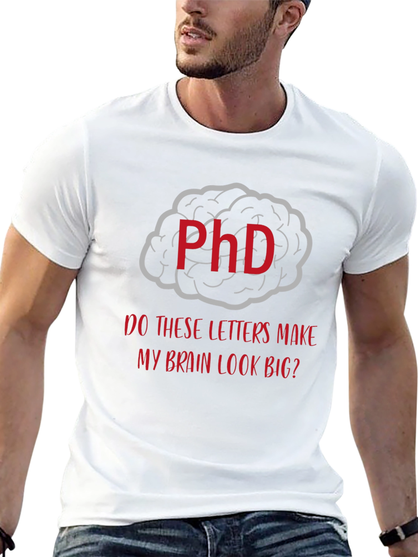 Black PhD Brain Graphic T-Shirt - Funny Academic Tee view 13