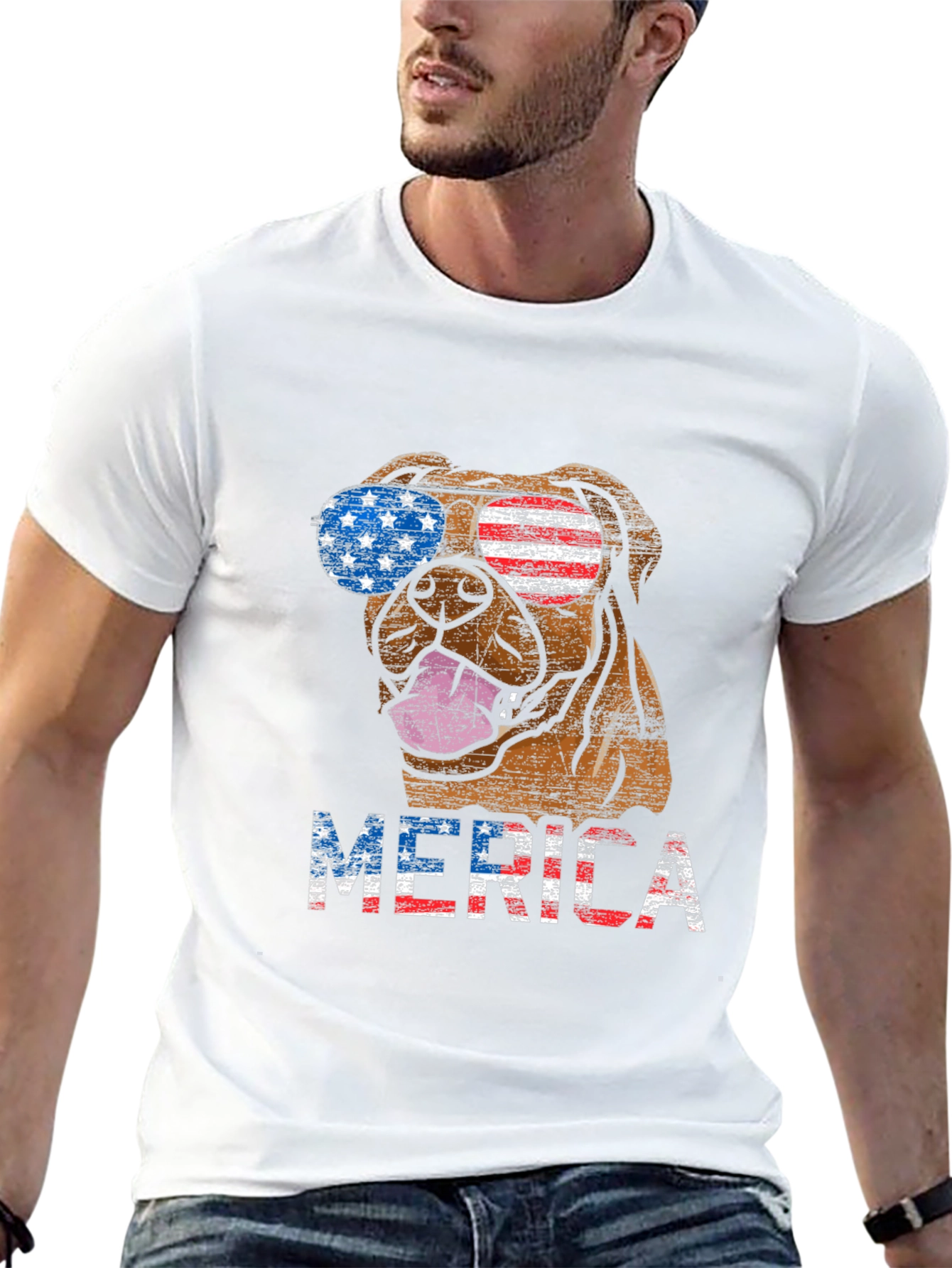 Black Patriotic Dog Graphic T-Shirt view 13