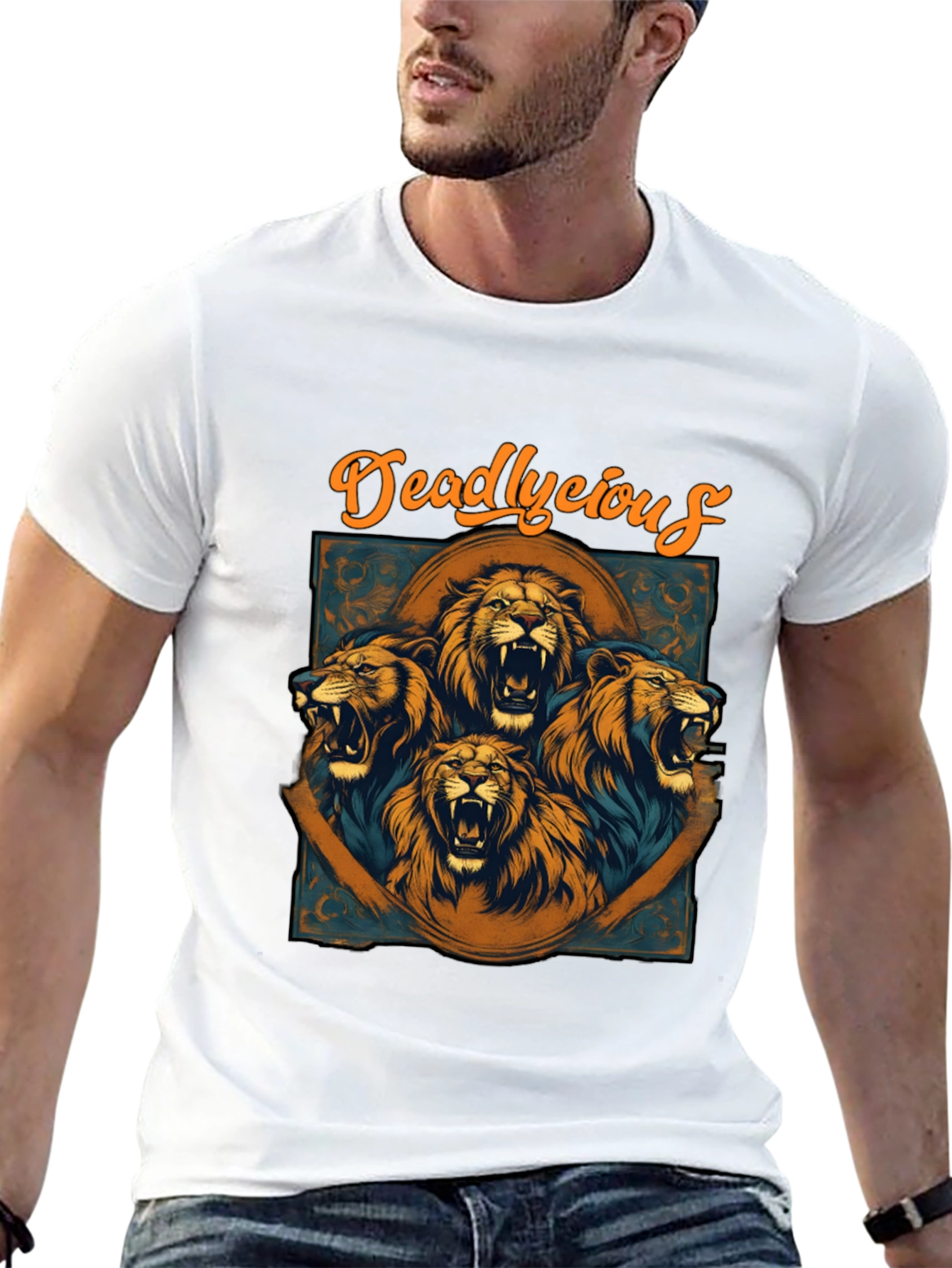 Black Deadlycious Lion Graphic Tee - Mens view 13