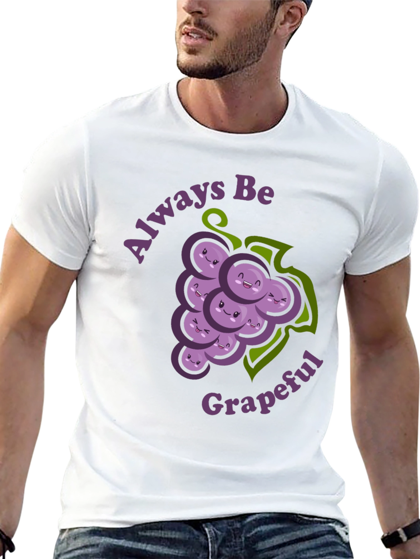 Black Always Be Grapeful Funny Graphic T-Shirt view 13
