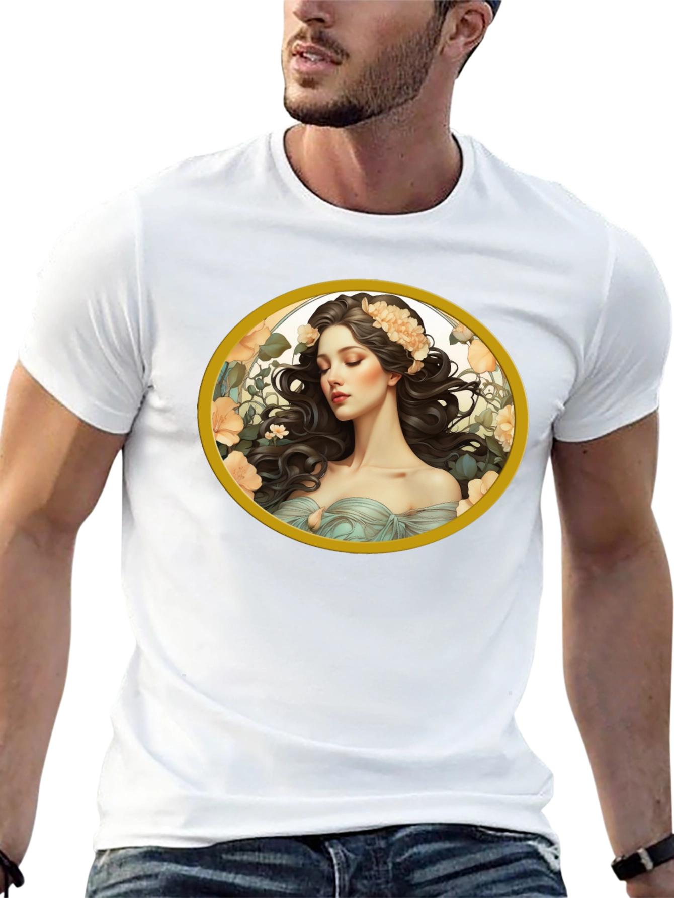 Black Floral Maiden Graphic Black T-Shirt view 13