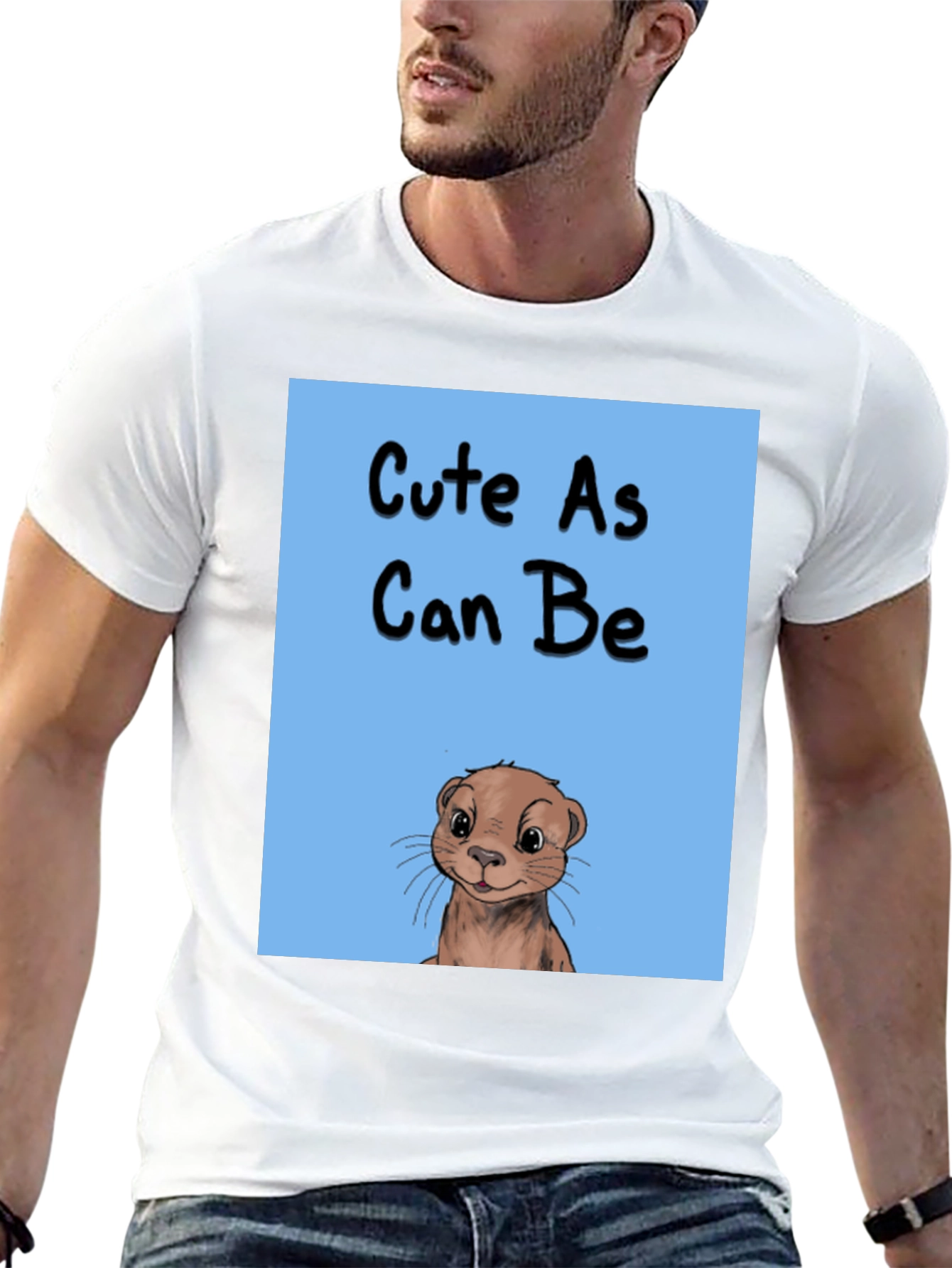Black Cute As Can Be Otter Graphic Tee - Black Cotton Blend view 13