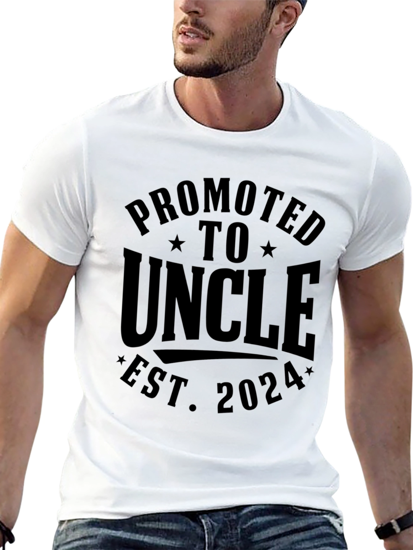 Black Promoted to Uncle 2024 T-Shirt view 13