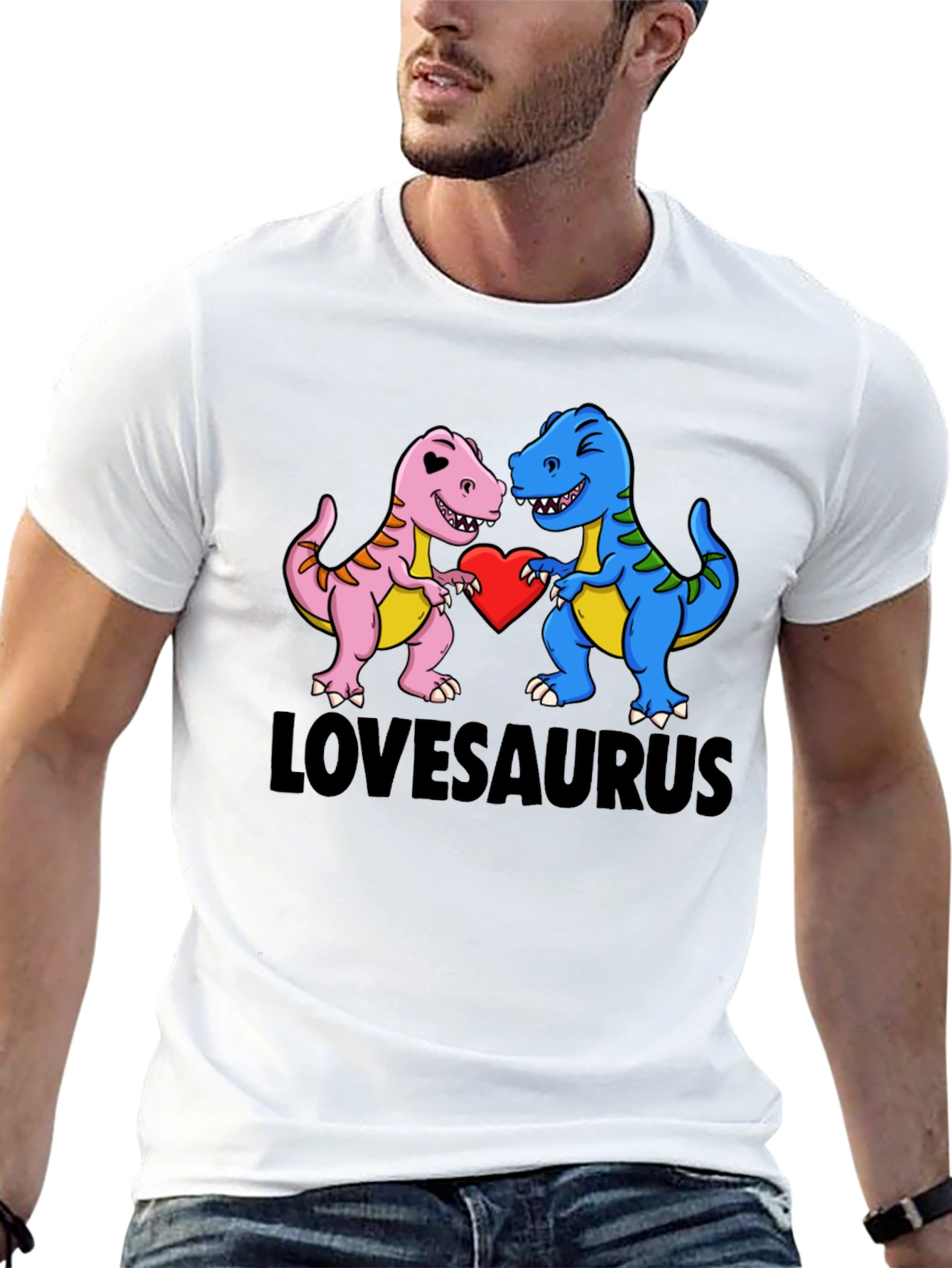 Black Lovesaurus Dinosaur T-Shirt - Perfect for Valentine's! view 13