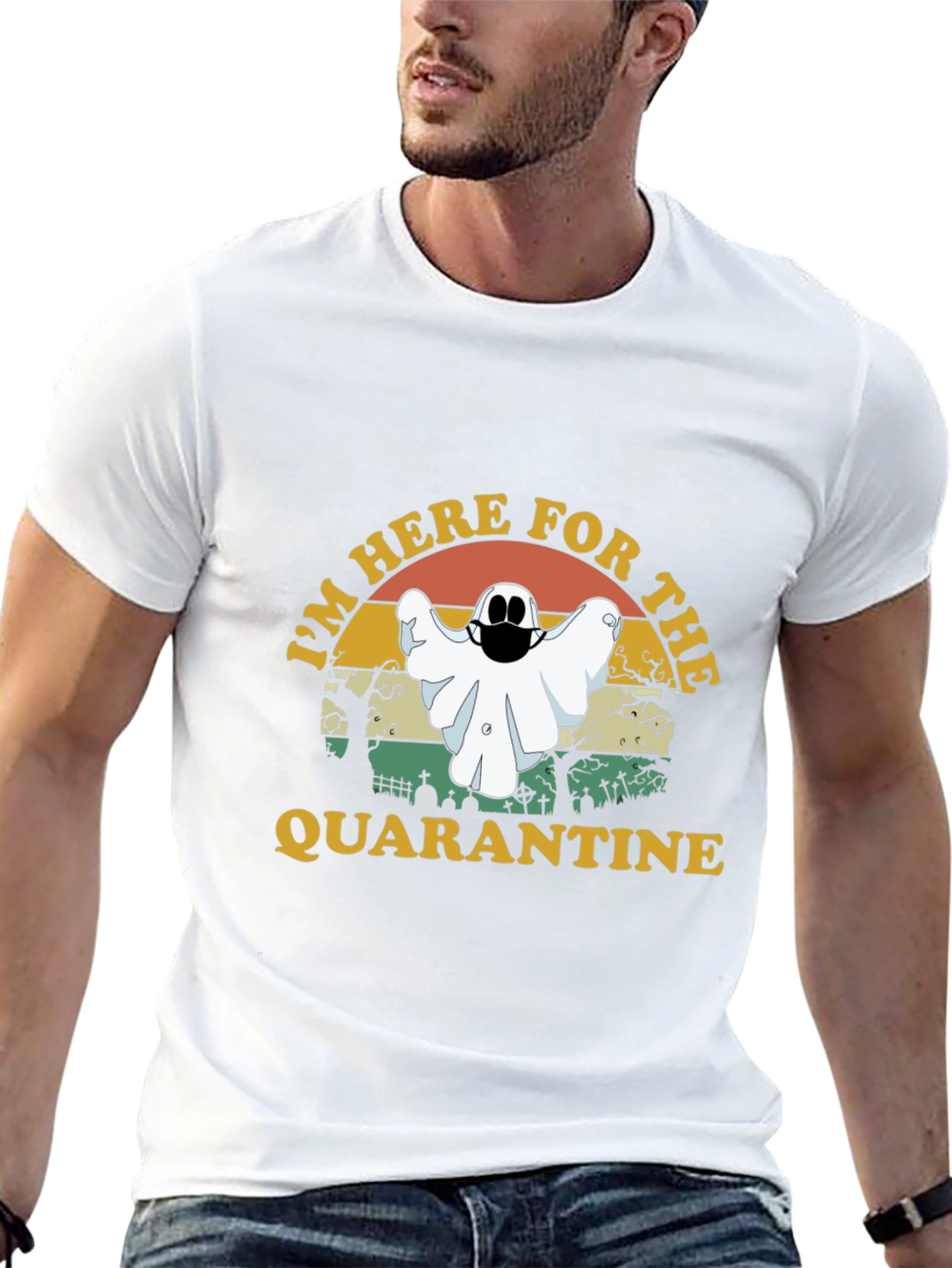 Black I'm Here For The Quarantine Ghost T-Shirt view 13