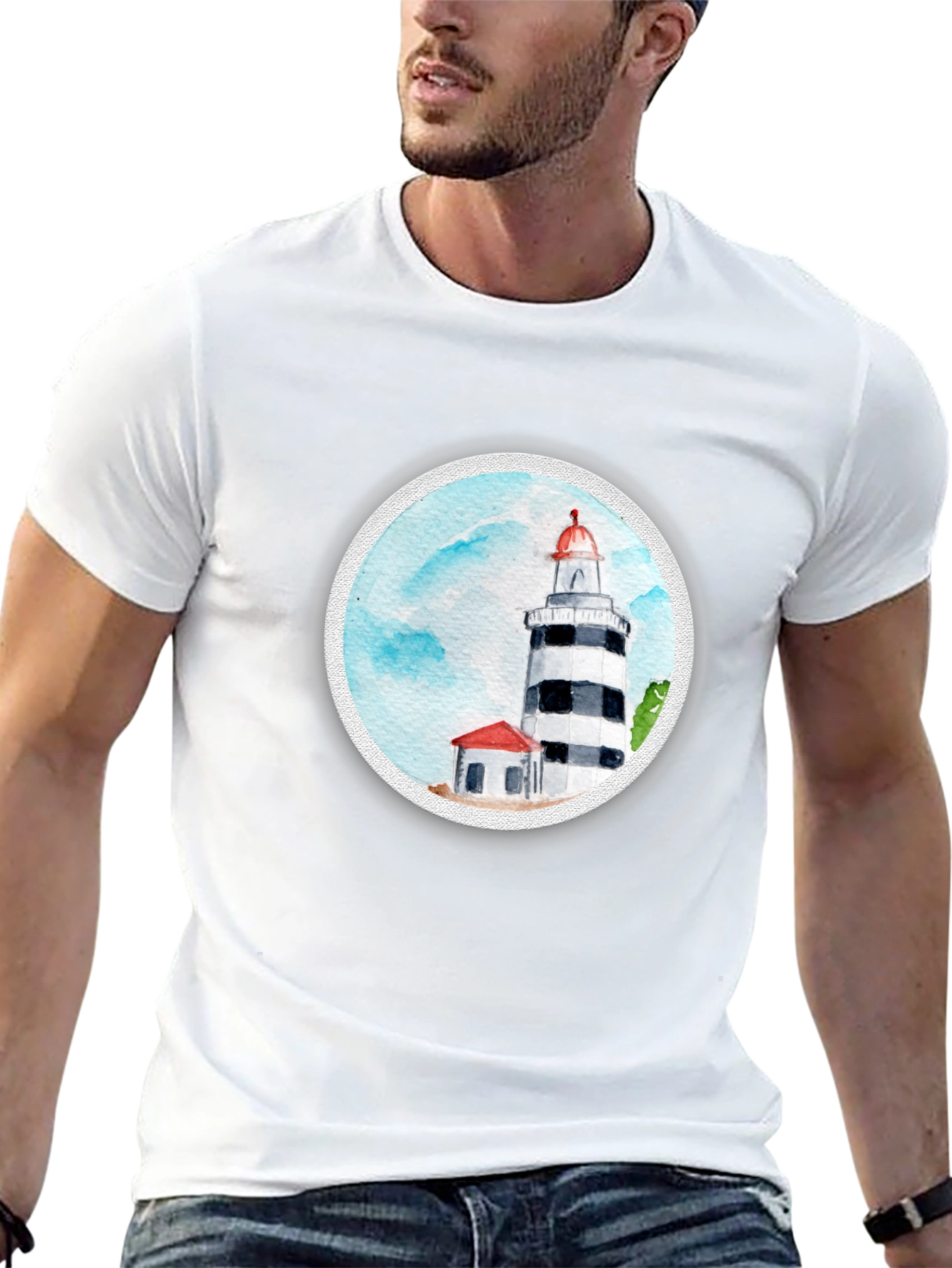 Black Lighthouse Graphic Print Tee - Classic Comfort view 13
