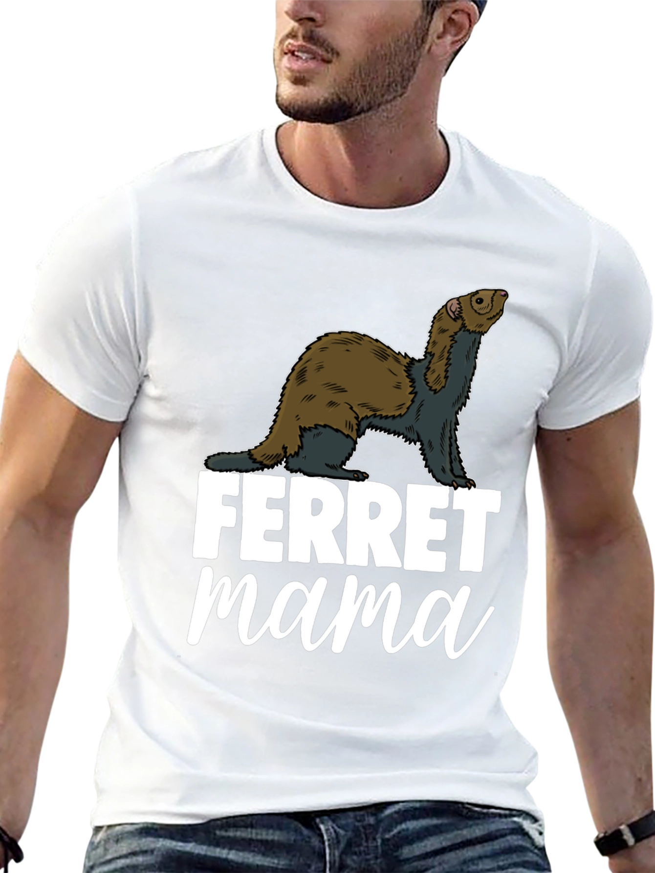 Black Ferret Mama Graphic T-Shirt - Black view 13