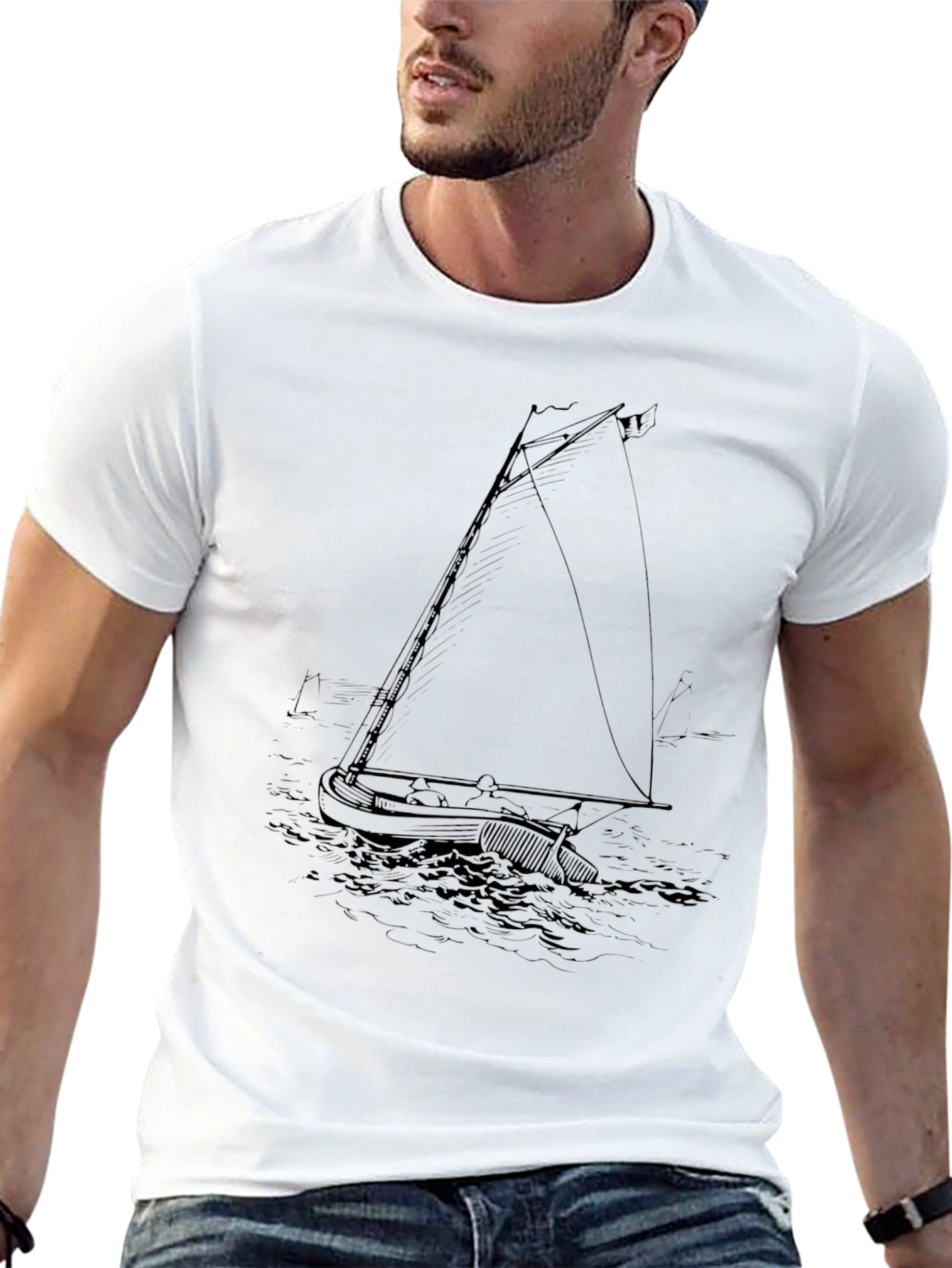 Black Nautical Sketch Tee - Black view 13